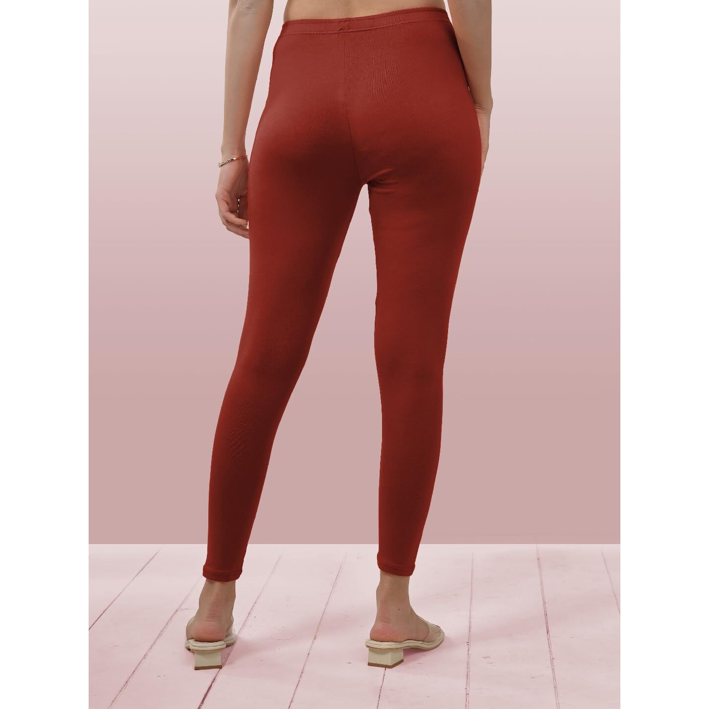 Lyra Women Solid Premium Cotton Ankle Length Leggings | Mid-Waist | Fashionwear
