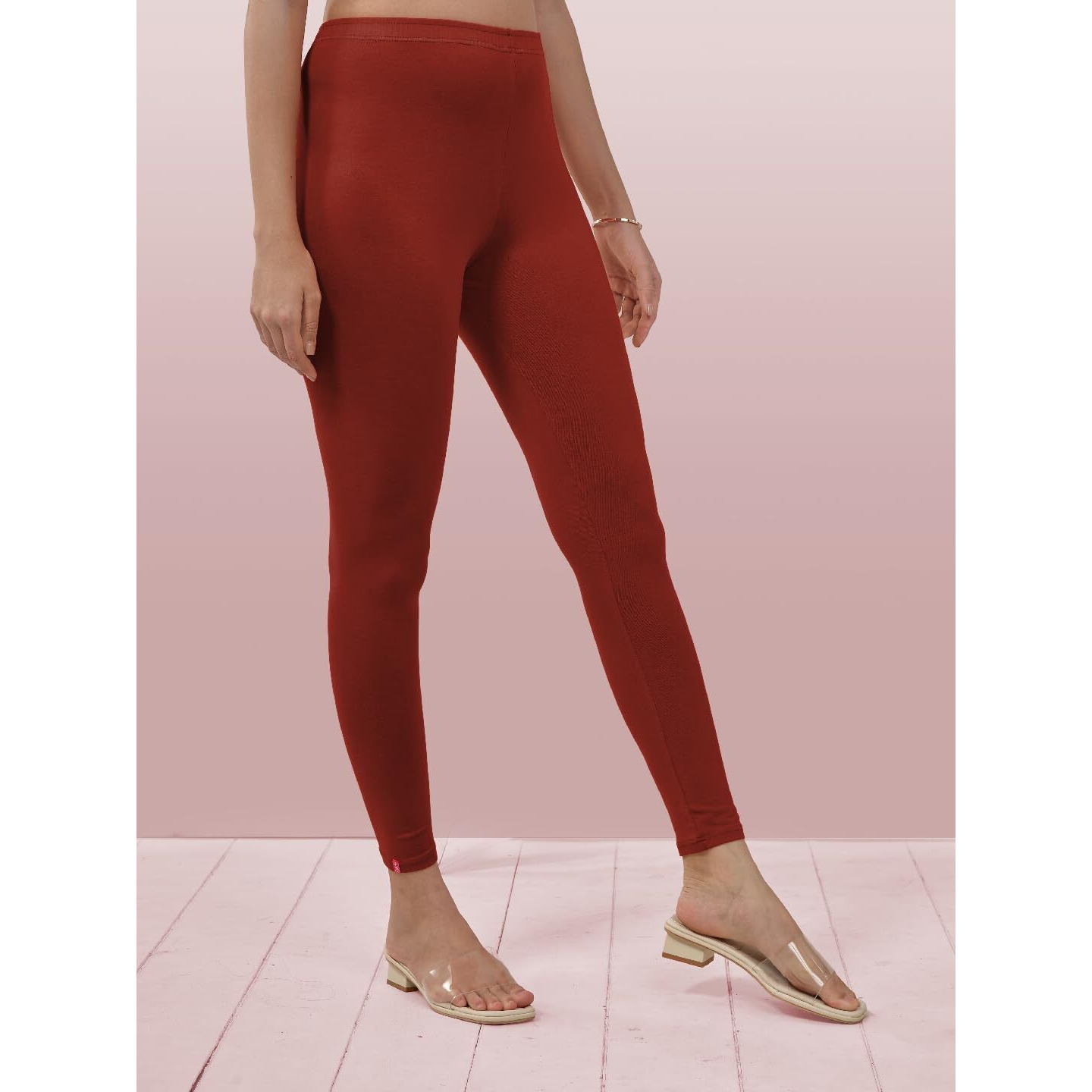 Lyra Women Solid Premium Cotton Ankle Length Leggings | Mid-Waist | Fashionwear