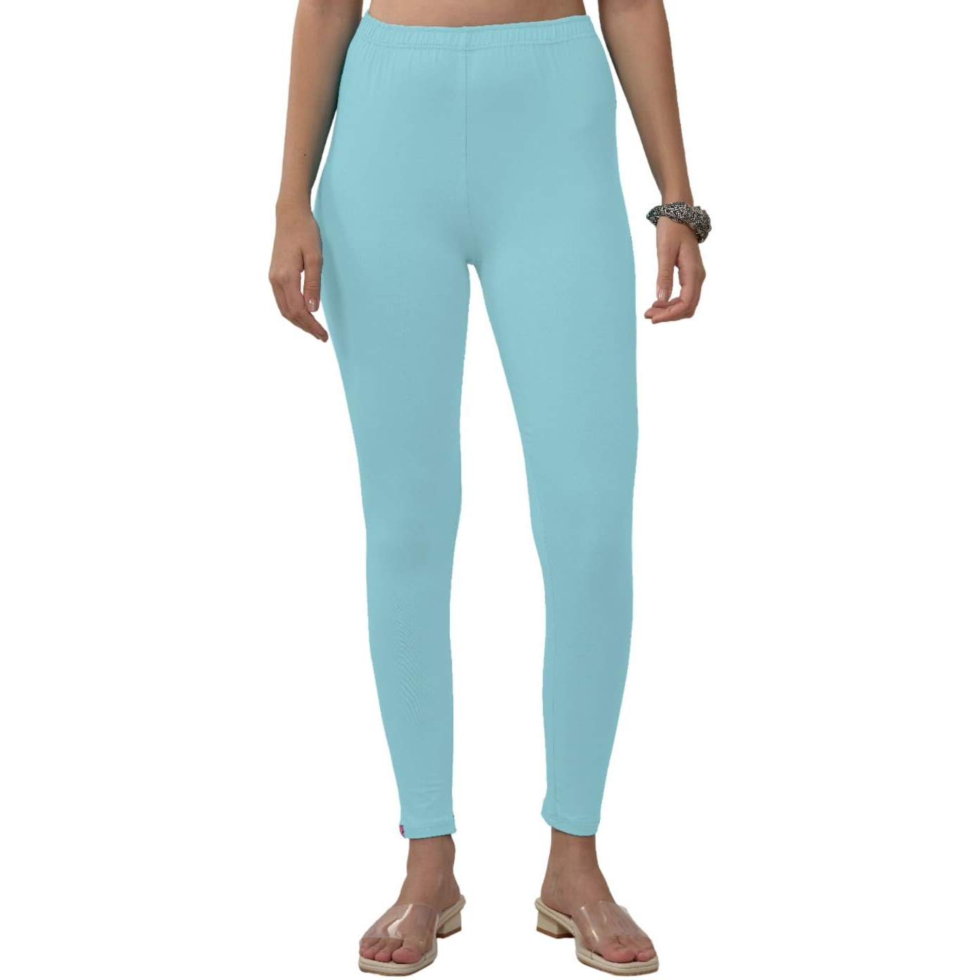 Lyra Women Solid Premium Cotton Ankle Length Leggings | Mid-Waist | Fashionwear