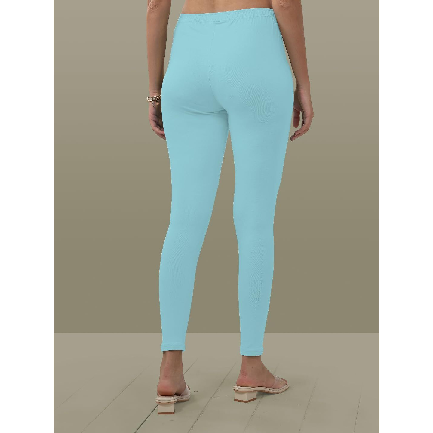 Lyra Women Solid Premium Cotton Ankle Length Leggings | Mid-Waist | Fashionwear