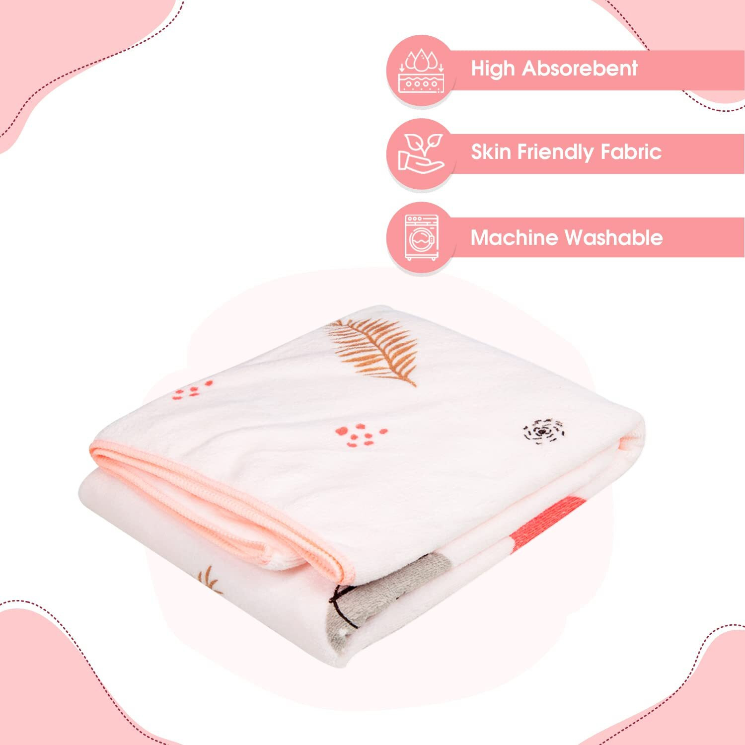 Mee Mee Micro Fiber Baby Bath Towel For New Born | Wash Cloth, Quick Absorbent, Extra Soft Cotton Towels For Kids/Toddlers/Infants/Babies, Pack Of 1, Pink 70X110 Cm