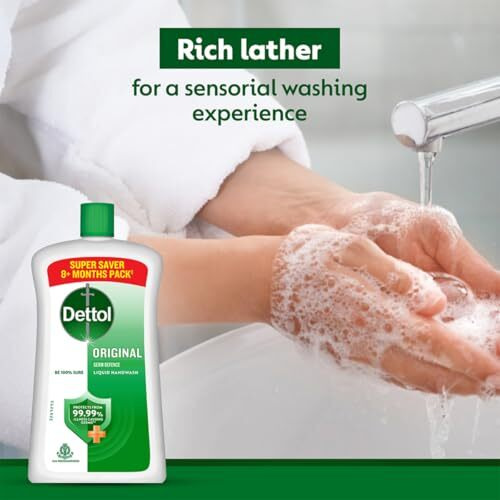 Dettol Liquid Handwash Bottle - Original Hand Wash- 875Ml (Pack Of 3) | Germ Defence Formula | 10X Better Germ Protection