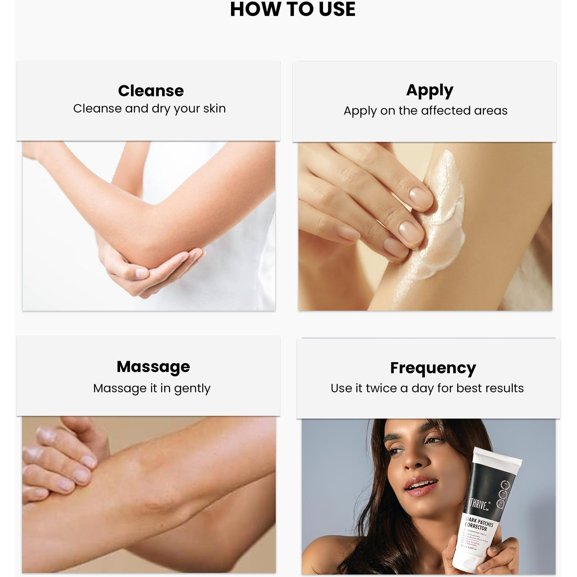 Thriveco Dark Patches Corrector Cream| Dark Patches Removal | With Retinal &Niacinamide For Dark Neck, Underarms, Inner Thighs, Knuckles, Elbows & Knees. Men & Women | 100Ml