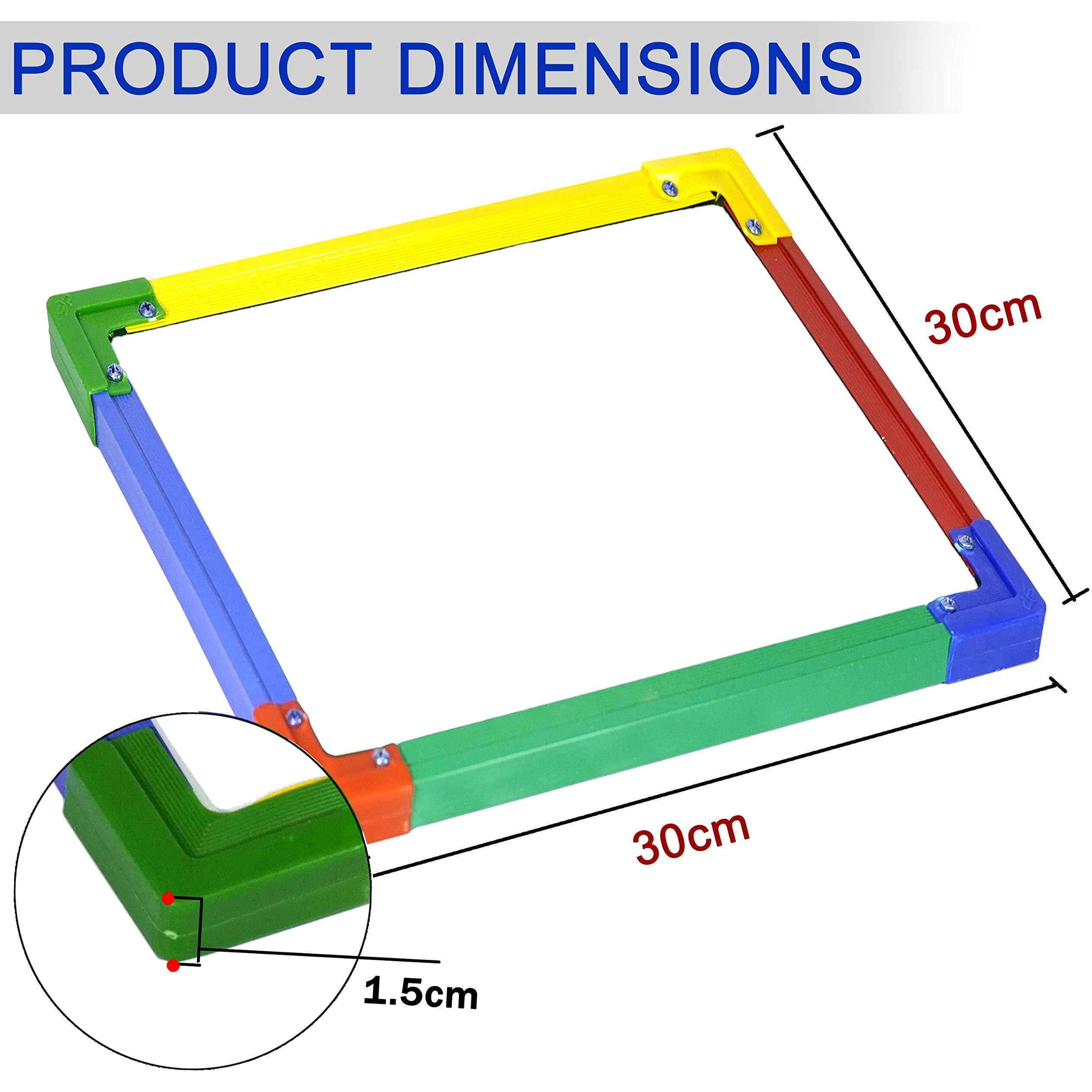 Dahsha 2 In 1 Double Sided Slate White & Green Slate For Kids Double Side Slate Board With Colorful Aluminum Frame With Chalk (30 * 30 Cm)