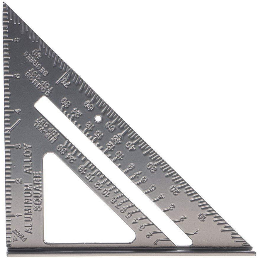 Inrali Speed Square Layout Tool,Double Side Scale Aluminium Alloy Metric Inch Triangle Measurement In 90 Degree Triangle Ruler Carpenter Tool