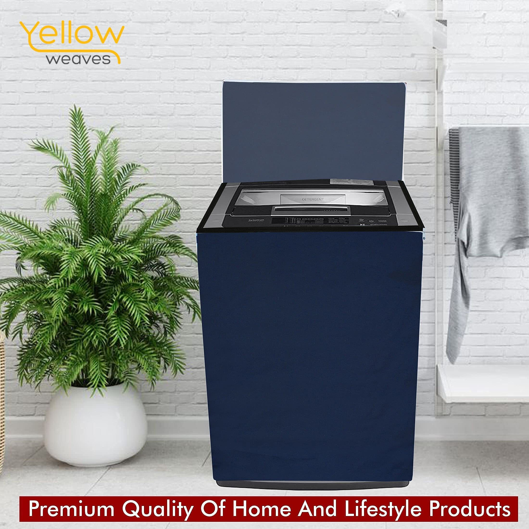 Yellow Weaves Polyester Waterproof & Dust-Proof Top Loading Fully Automatic Washing Machine Cover For 6 Kg, 6.5 Kg, 7Kg & 7.5 Kg (Blue)