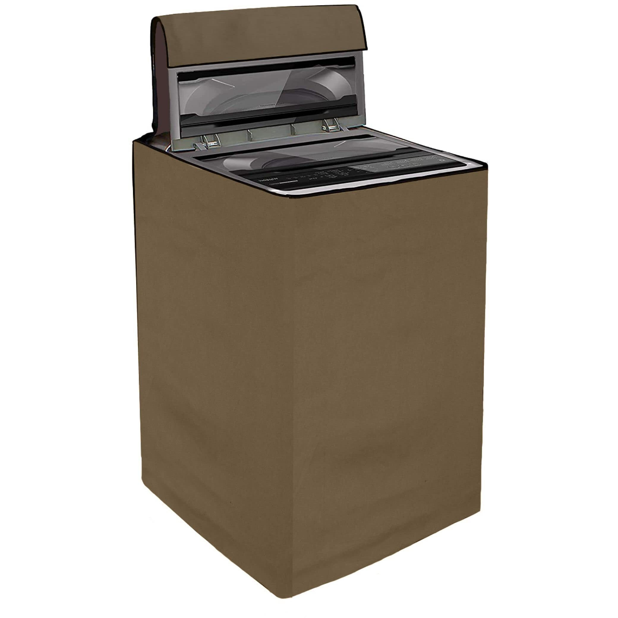 Yellow Weaves Waterproof & Dust-Proof Top Loading Fully Automatic Washing Machine Cover For 6 Kg, 6.5 Kg, 7Kg & 7.5 Kg -(Beige), Polyester
