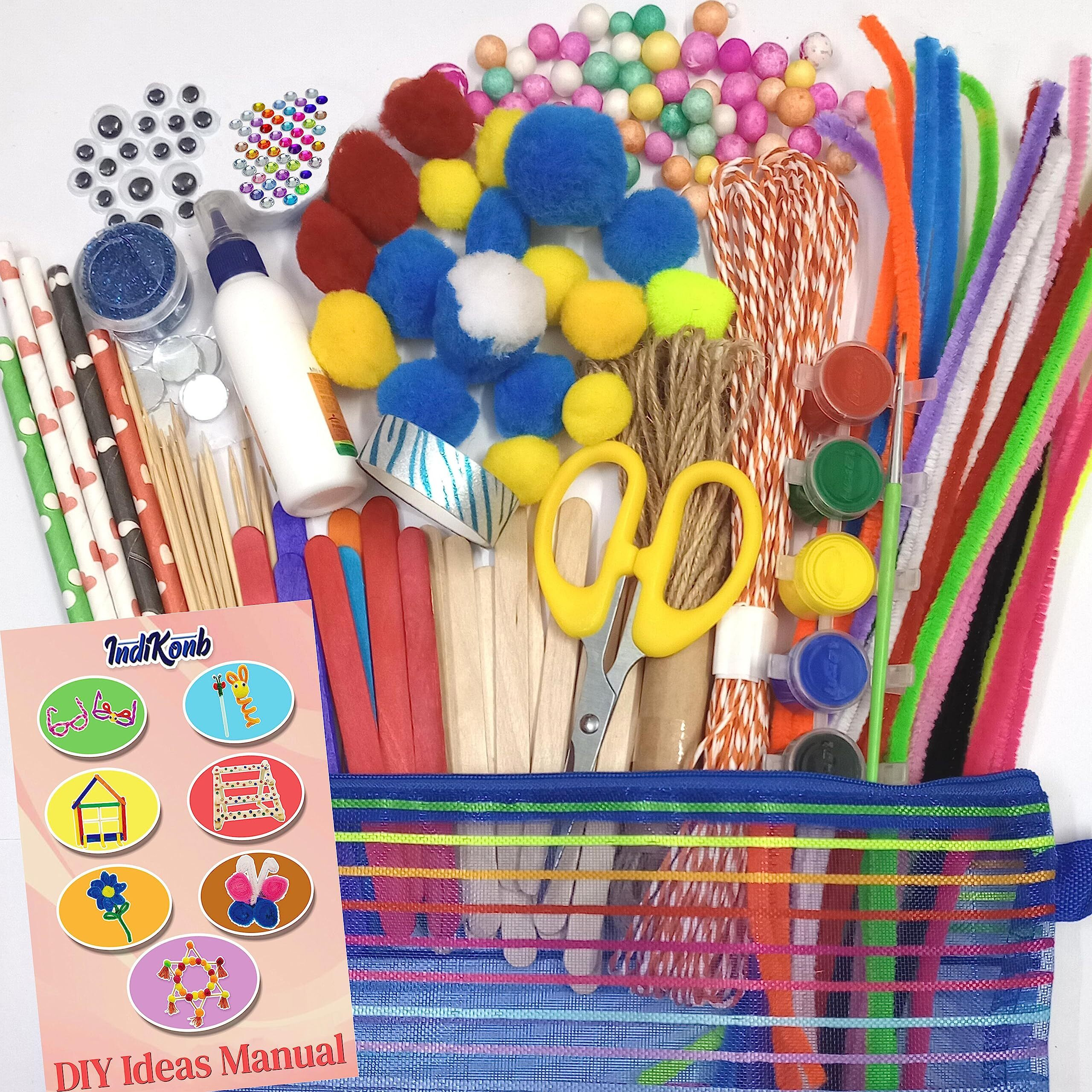 Indikonb 16 In 1 Art And Craft Kit For Girls And Boys With For Kids Diy For All Ages From 8 - 16 Old ,Paper ,Multicolor