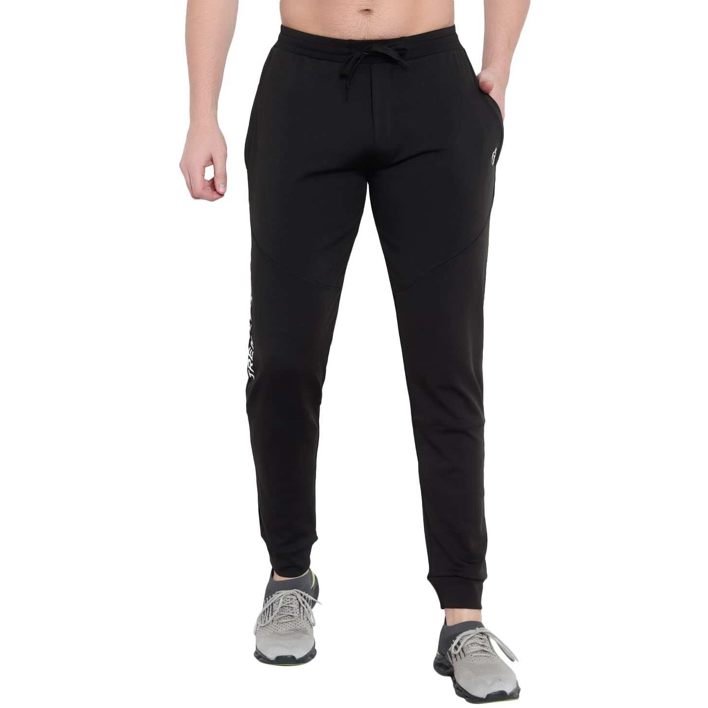 Blue Star Shark Men's Slim Fit Track Pants  Joggers For Running, Gym, Sports, And Casual Wear | Multipurpose Activewear Lower For Men & Boys | Stylish Summer Trousers & Night Pants, Black, L