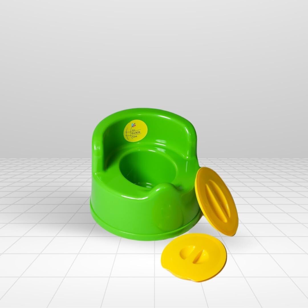 The Tickle Toe Multipurpose Plastic Potty Training Chair For Kids | Toddler/Baby Trainer Potty Seat With Detachable Bowl For 6 To 36 Months Child | Can Be Used As Feeding Chair | C-Green, 4-Pcs