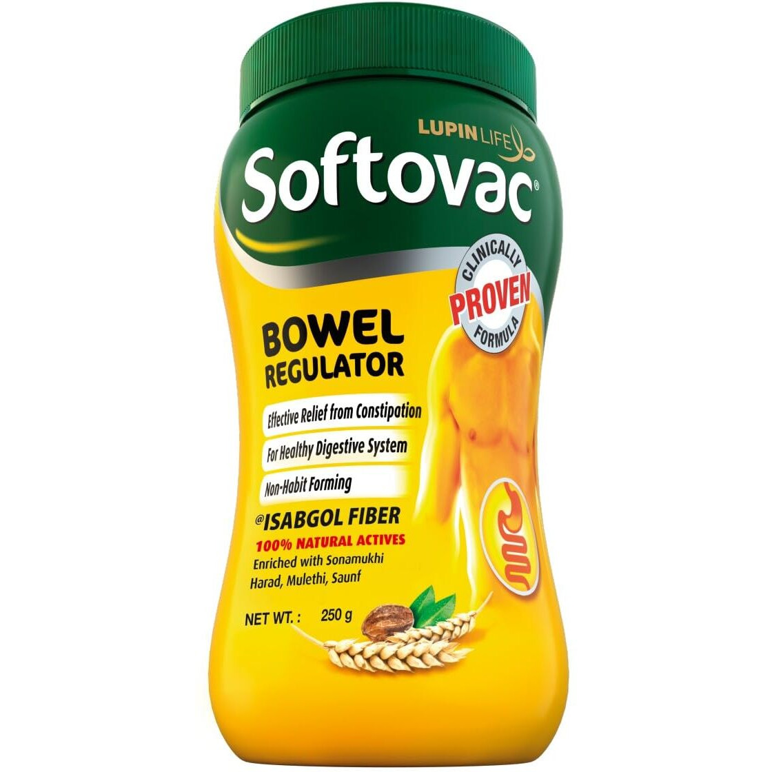 Softovac Bowel Regulator For Effective Relief From Constipation & Irregular Bowel Habits 250G