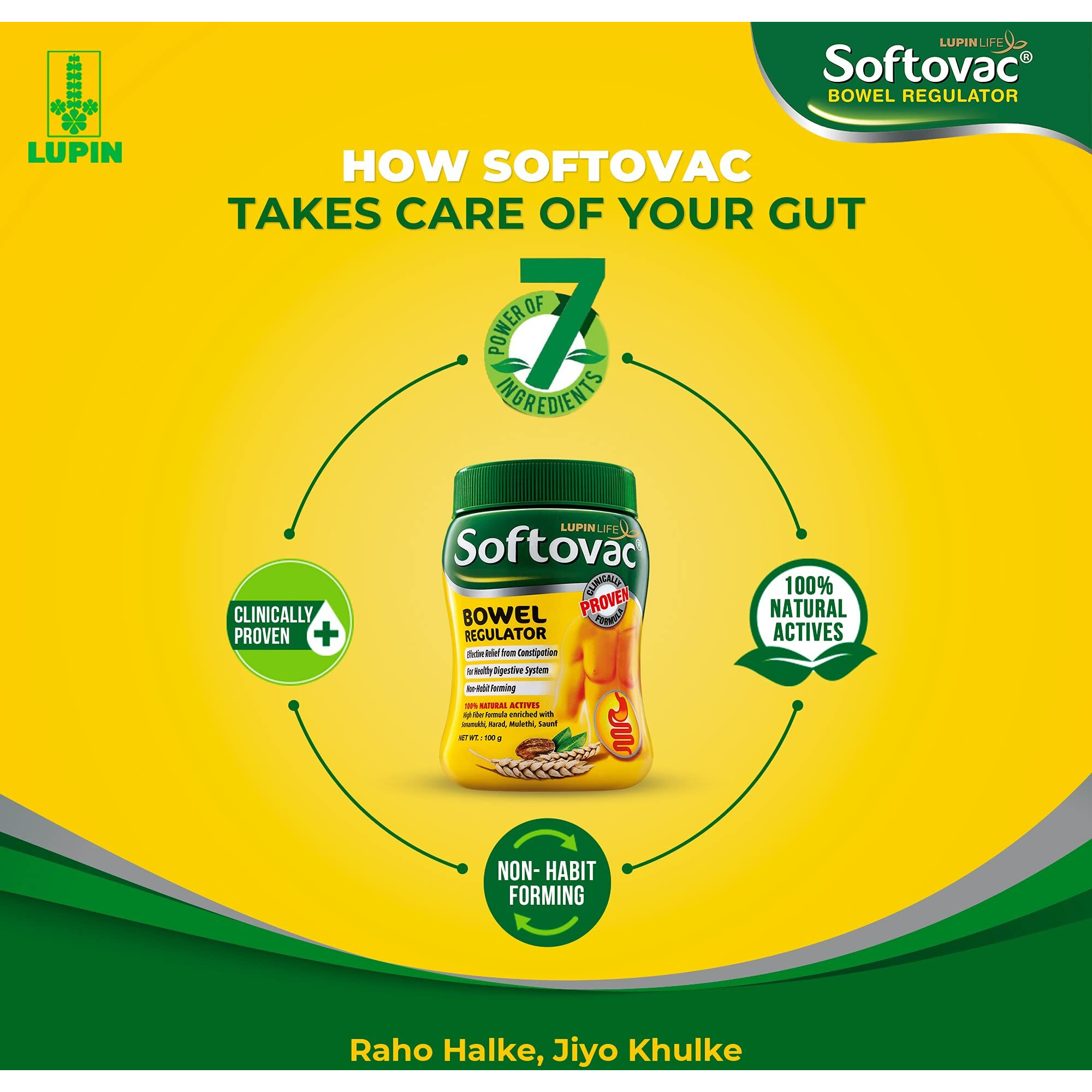 Softovac Bowel Regulator For Effective Relief From Constipation & Irregular Bowel Habits 250G