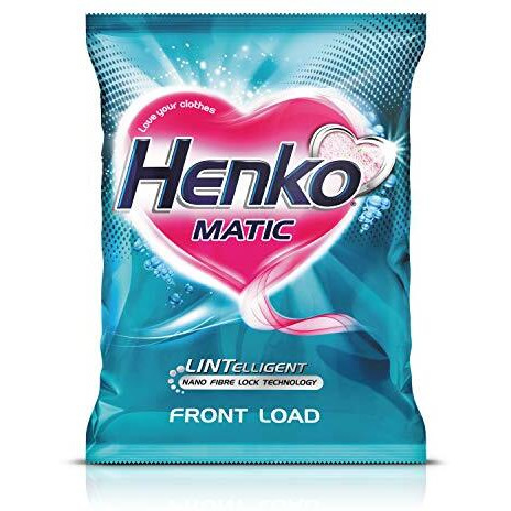 Henko Matic Front Load Detergent Powder 2Kg - Lintelligent Nano Fibre Lock Technology, Removes The Toughest Of Stains From Your Clothes, Locking Fibres & Color Intact