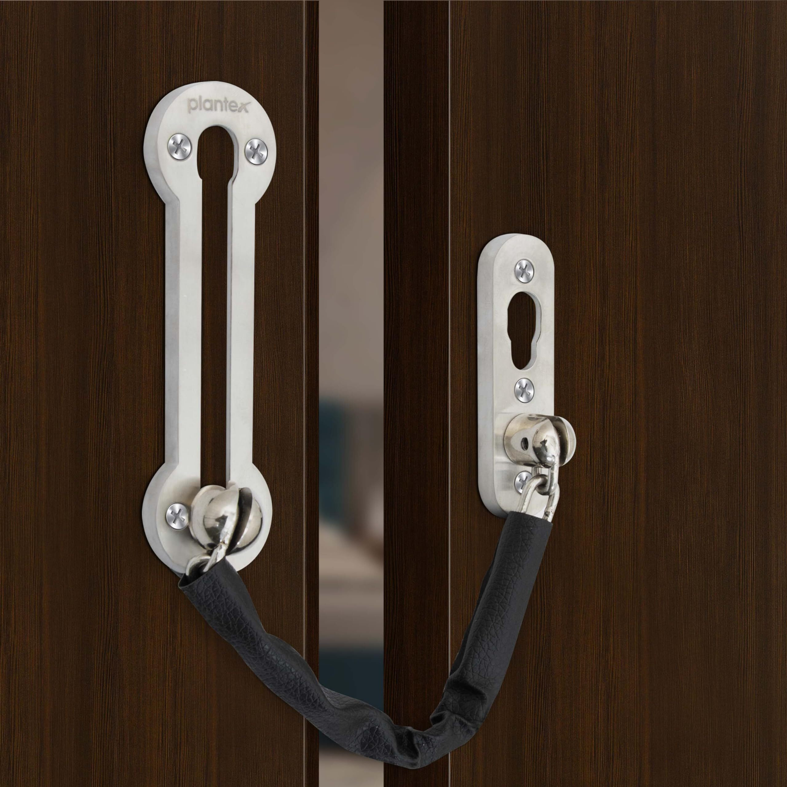 Plantex Chain Lock For Main Door/Door Chain For Secure Home/Door Safety Chain/Chain Lock For Door/Door Lock For Kids Safety With Rubber Grip (Matt)