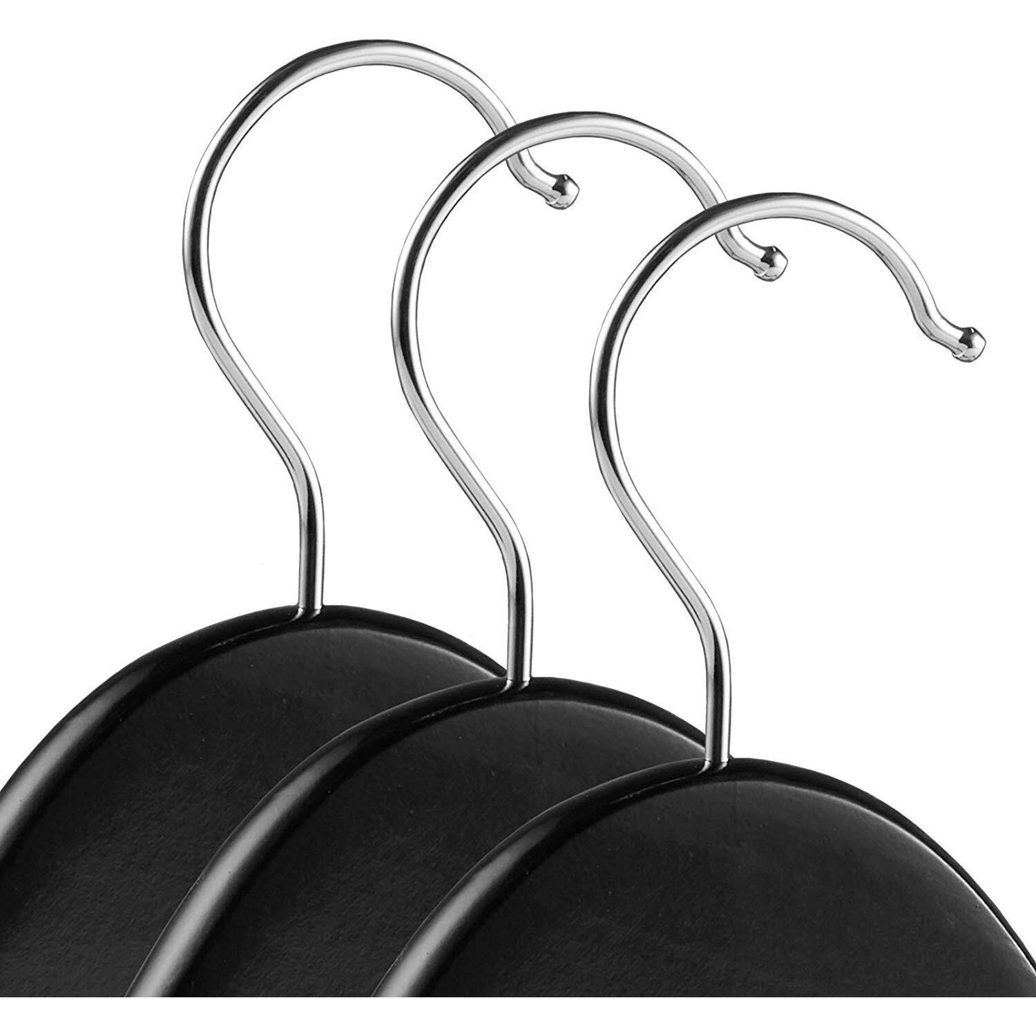 Evolluxi Lotus Wooden Hangers, Solid Wood Shirt Hangers,Dress Coat Jacket Clothes Hangers,With Extra Smooth Finish, 360 Degree Swivel Hook(Retro) (Black, 4 Pieces)
