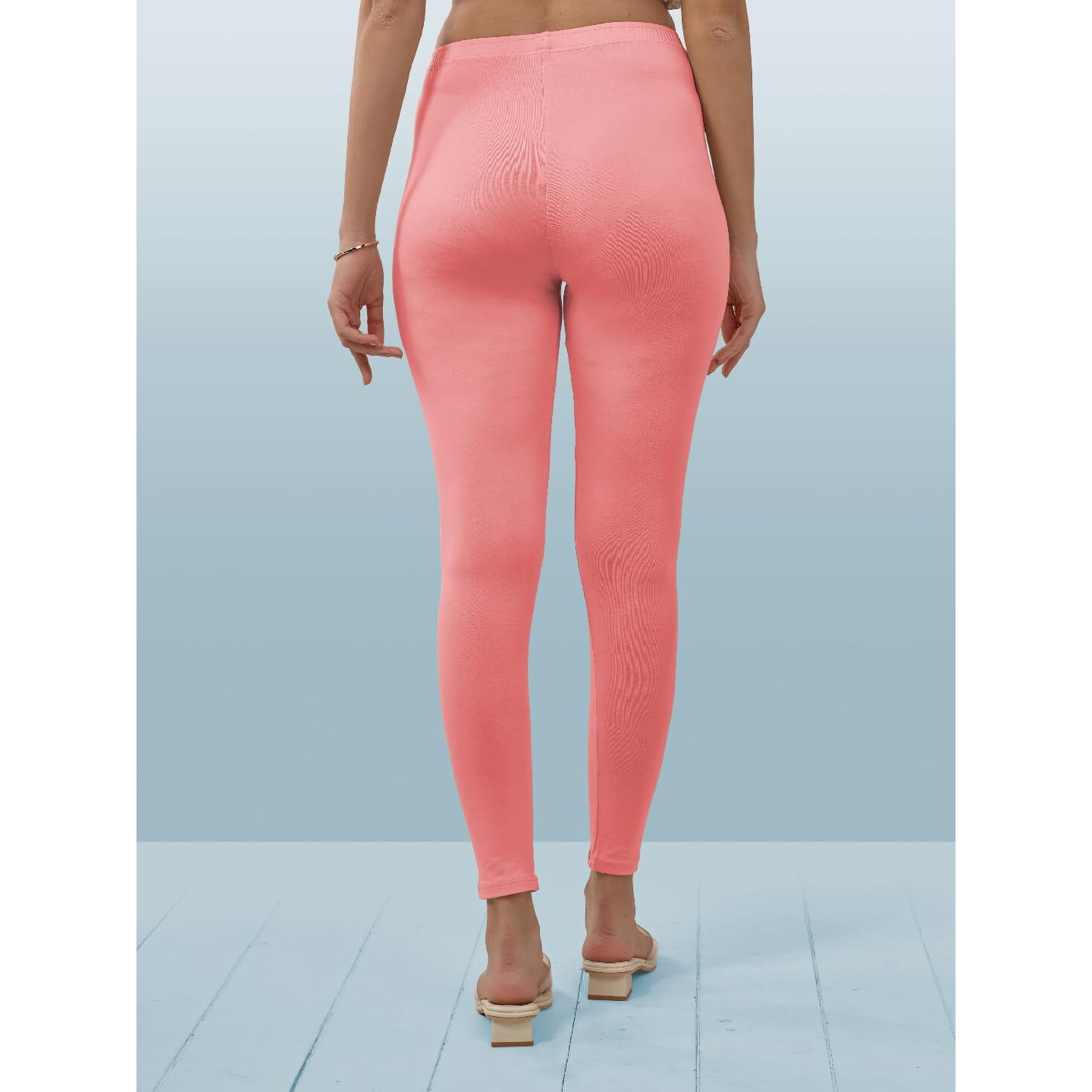 Lyra Women Solid Premium Cotton Ankle Length Leggings | Mid-Waist | Fashionwear