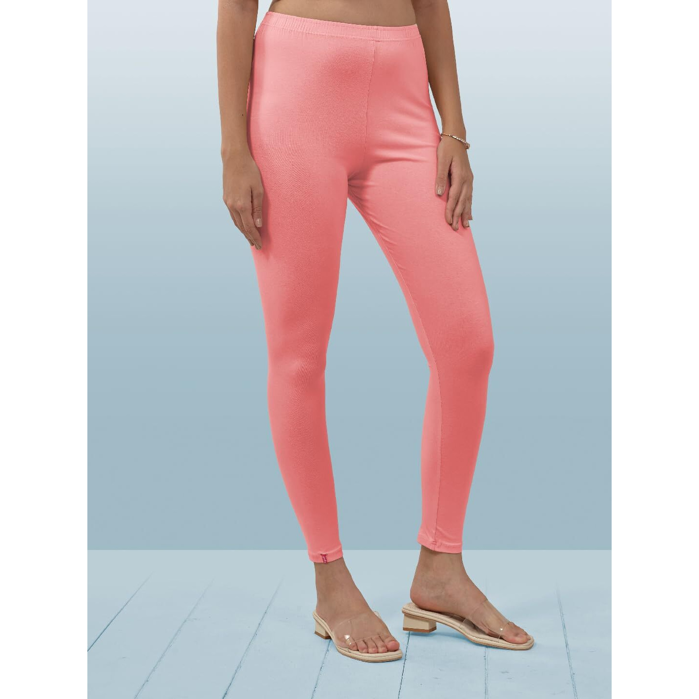 Lyra Women Solid Premium Cotton Ankle Length Leggings | Mid-Waist | Fashionwear