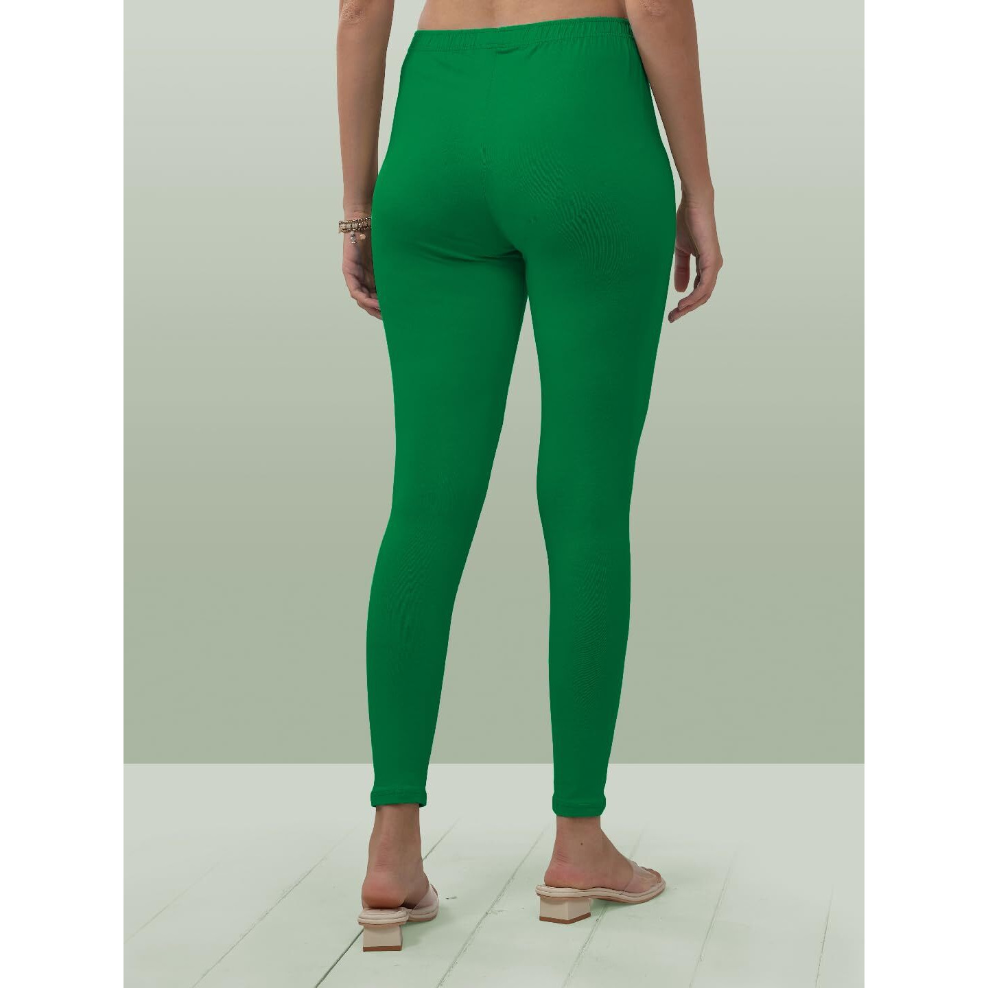Lyra Women Solid Premium Cotton Ankle Length Leggings | Mid-Waist | Fashionwear