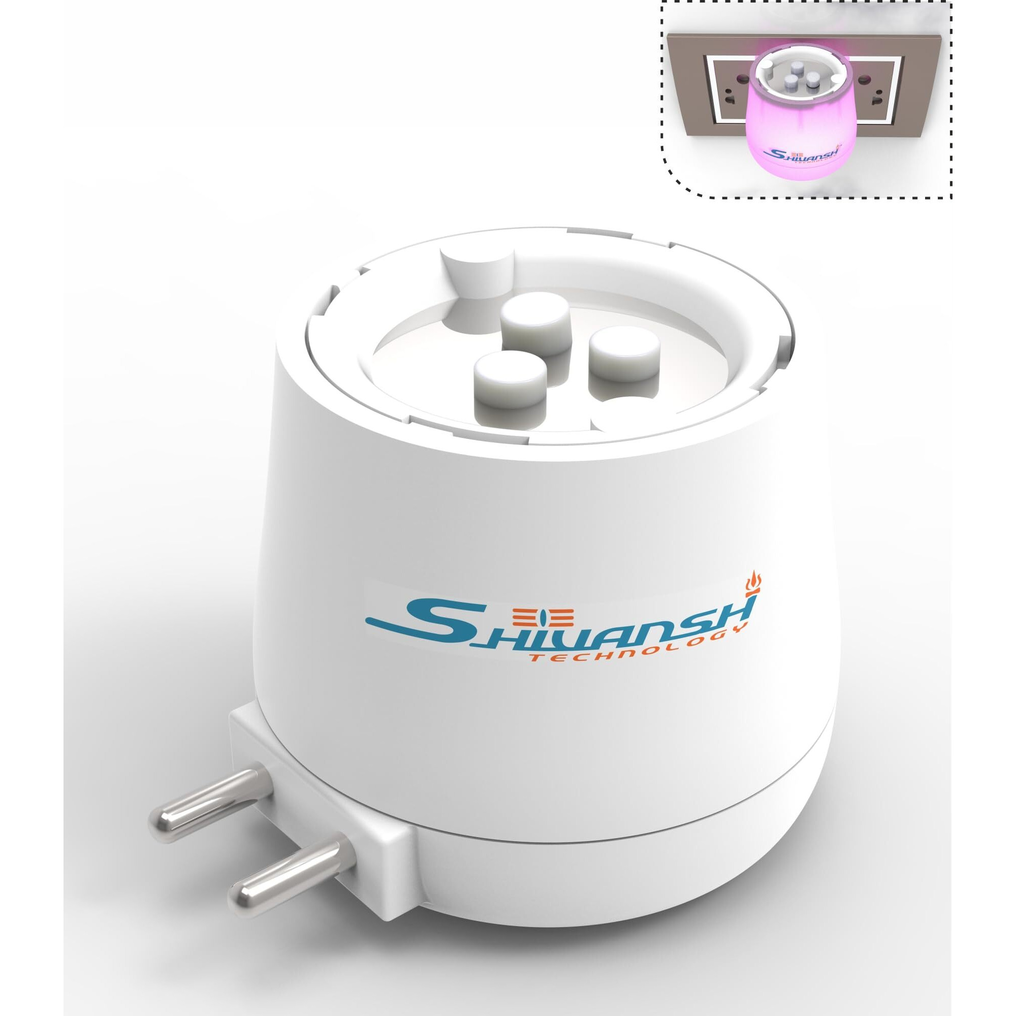 Shivansh Technology Electric Kapoor Dani Camphor Burner & Diffuser For Home | Puja Camphor Machine With Night Lamp | Aroma Oil & Incense Burner | Bakhoor Dani With Safety Features (Pink Light)