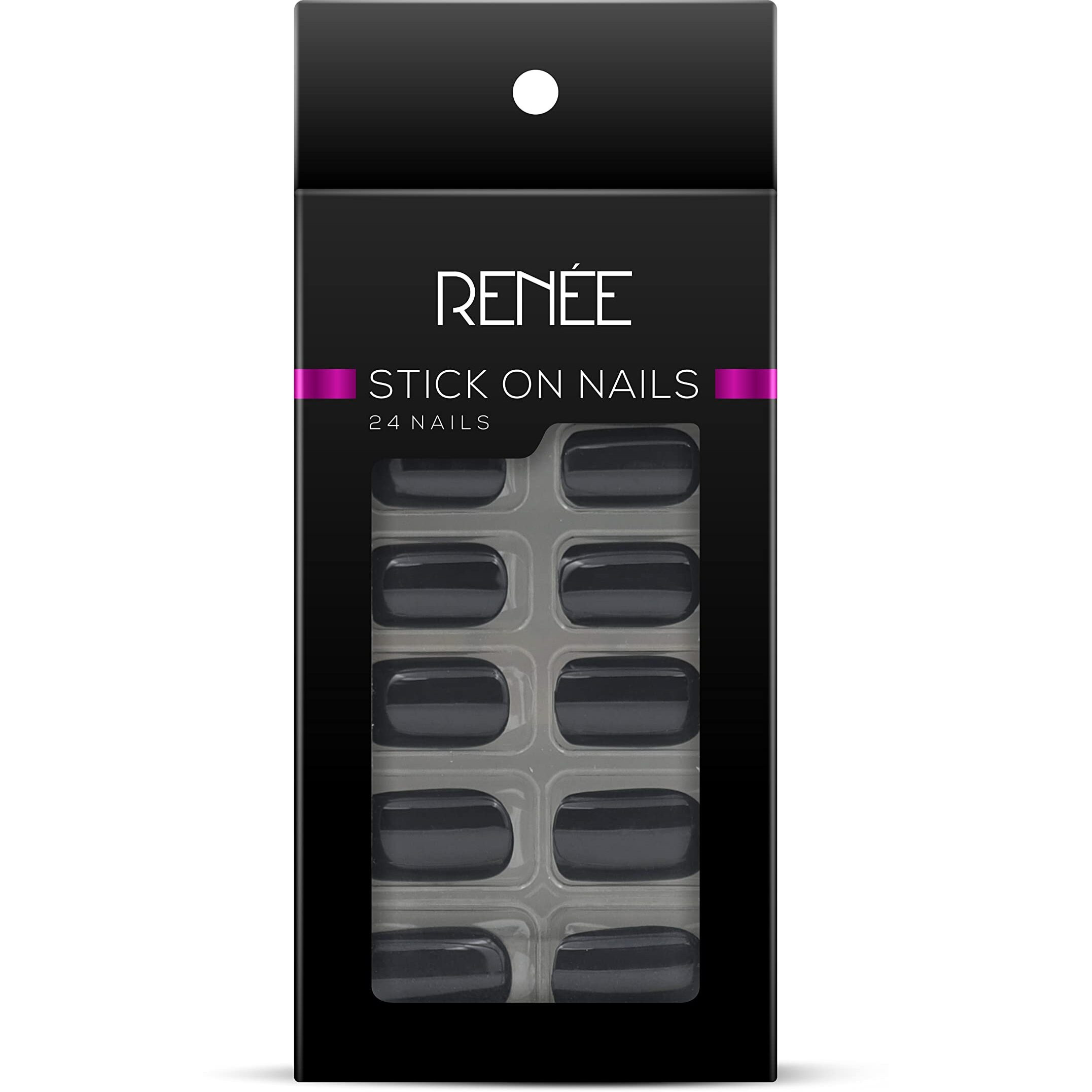 Renee Stick On Nails Bn 01| 24 Reusable Artificial Fake Nail Set| Lightweight & Long Lasting| Easy To Use| Quick Fix For Festivals & Special Occasions