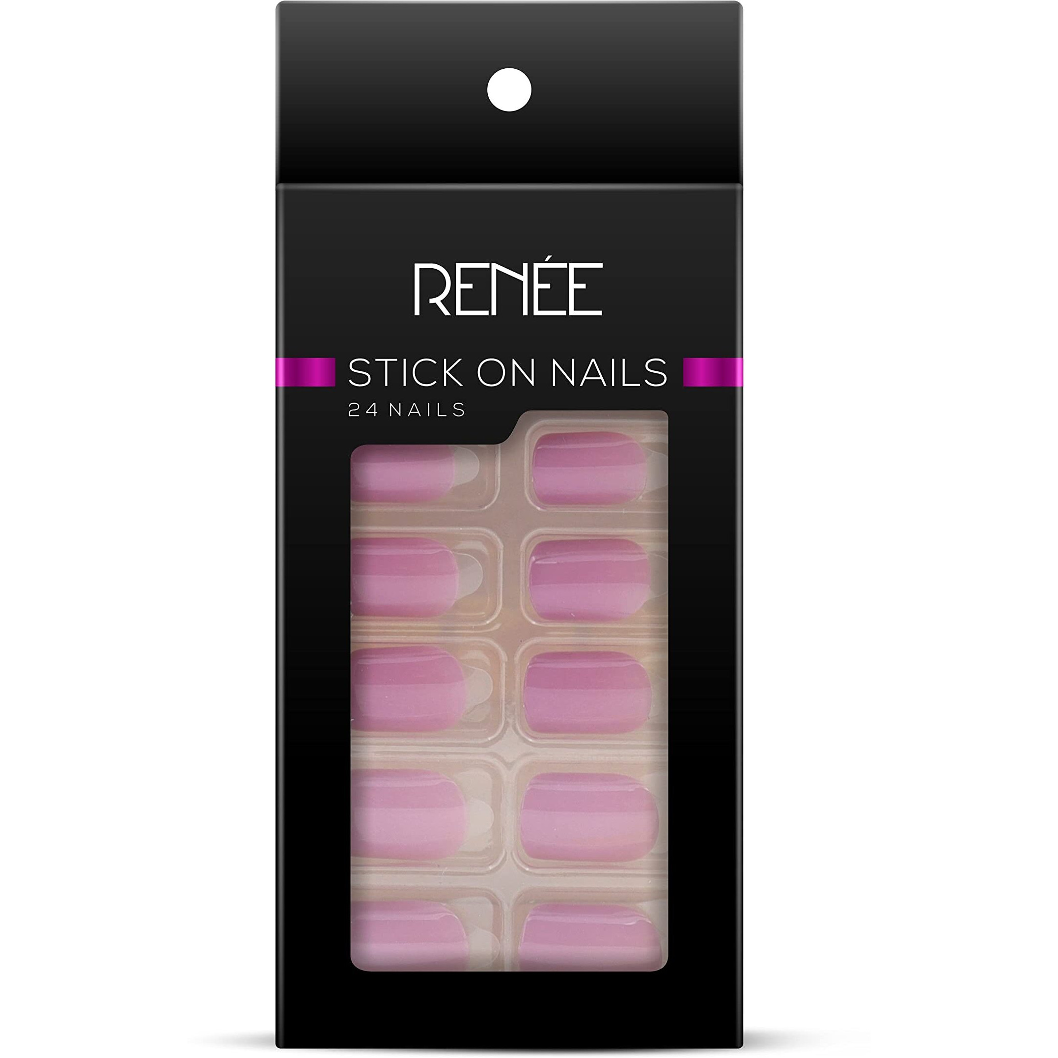 Renee Stick On Nails Bn 03| 24 Reusable Artificial Fake Nail Set| Lightweight & Long Lasting| Easy To Use| Quick Fix For Festivals & Special Occasions