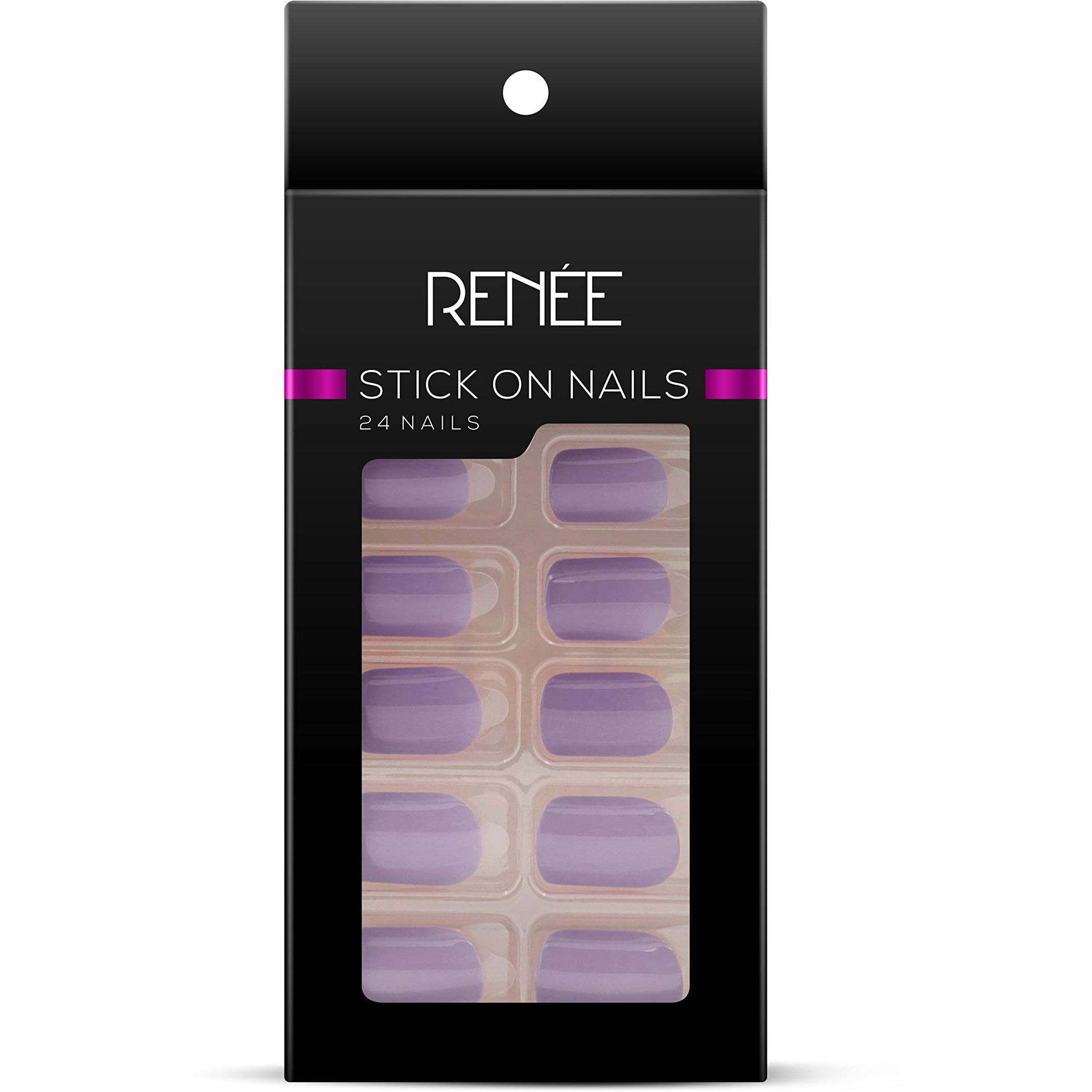 Renee Stick On Nails Bn 08| 24 Reusable Artificial Fake Nail Set| Lightweight & Long Lasting| Easy To Use| Quick Fix For Festivals & Special Occasions
