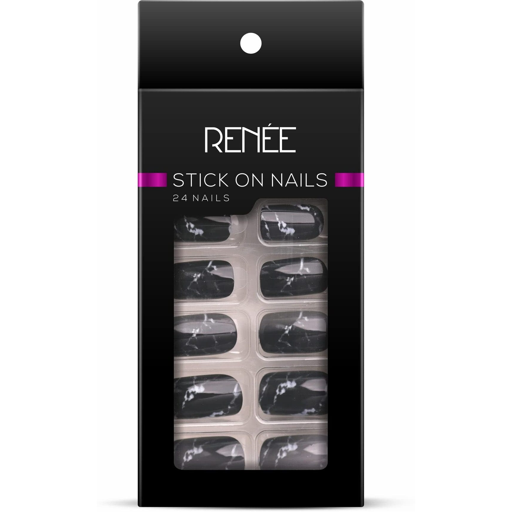 Renee Stick On Nails Dn 03| 24 Reusable Artificial Fake Nail Set| Lightweight & Long Lasting| Easy To Use| Quick Fix For Festivals & Special Occasions