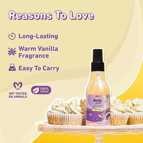 Plum Bodylovin' Vanilla Vibes Body Mist | Long Lasting Vanilla Fragrance For Women With Warm & Cozy Vanila Scent | High On Fun | Travel Friendly Perfume Body Spray | 150Ml