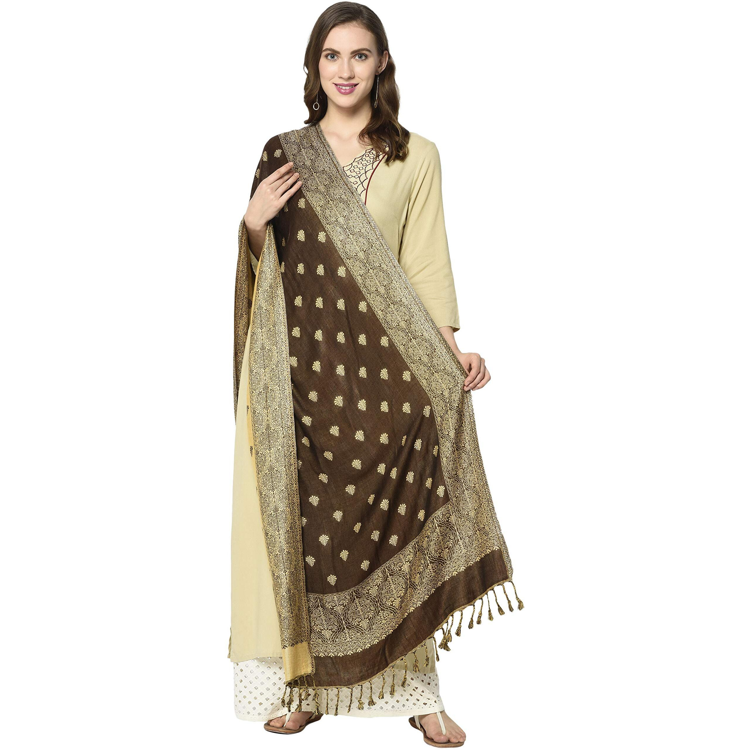 Weavers Villa 100% Soft Viscose Women's Summer/Autumn Scarf, Stoles, Scarves (Coffee), 70Cm X 200Cm