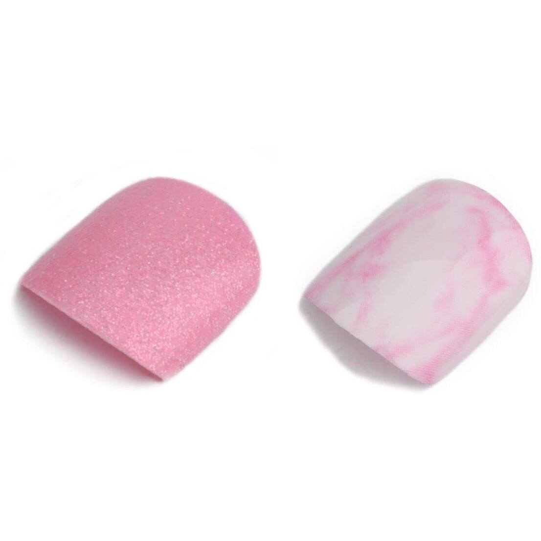 Princess By Renee Stick On Nails Pink Marble | 24 Reusable Artificial Nail Set | Lightweight, Long Lasting, Easy To Use | Quick Fix For Special Occasions