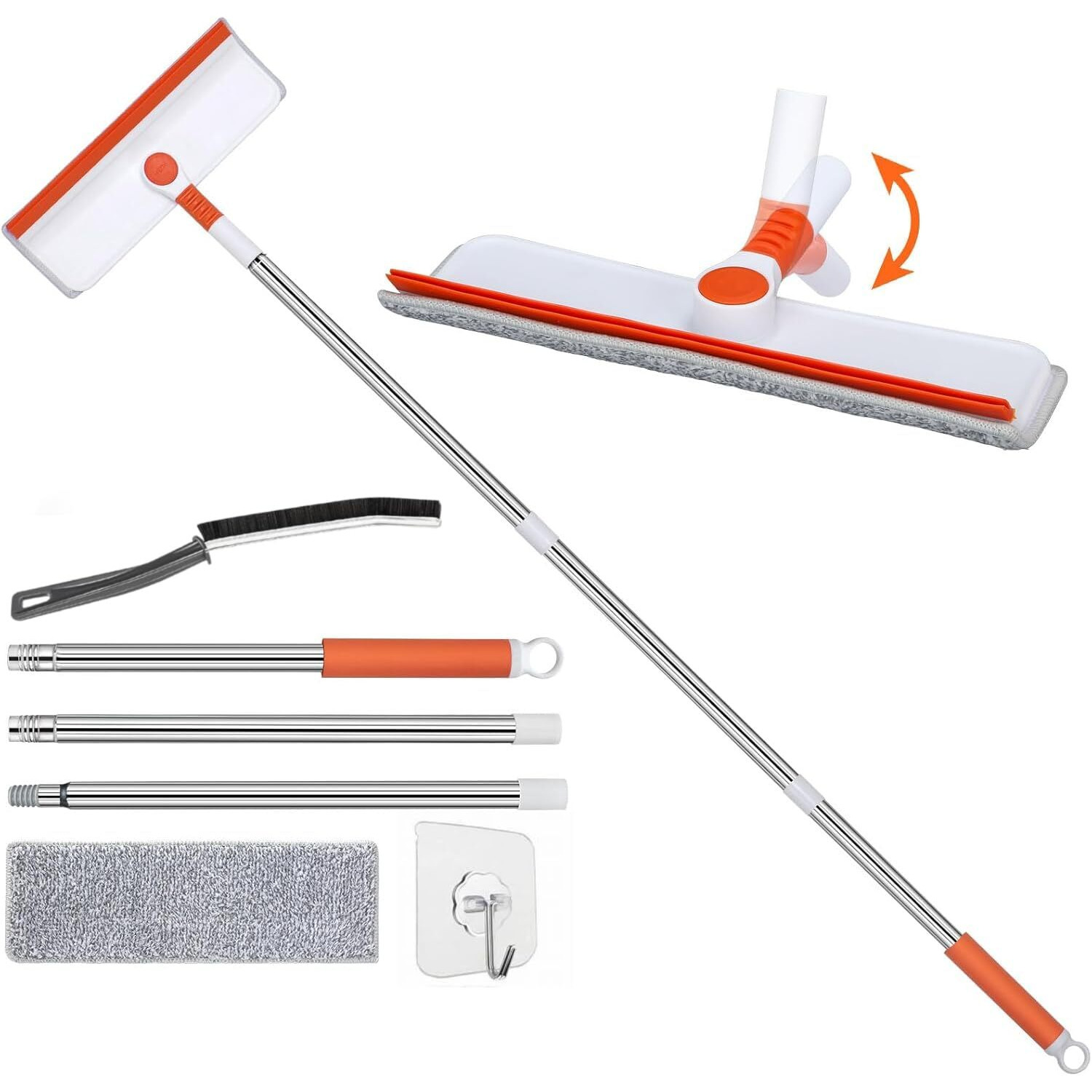 Wanotta Window & Glass Cleaner Wiper Cleaning Tools For Home, Car, Mirror & Mesh Windows-Steak Free, Effortless Cleaning For Sparkling Windows With Free Mini Gap Cleaning Brush And Adhesive Hook