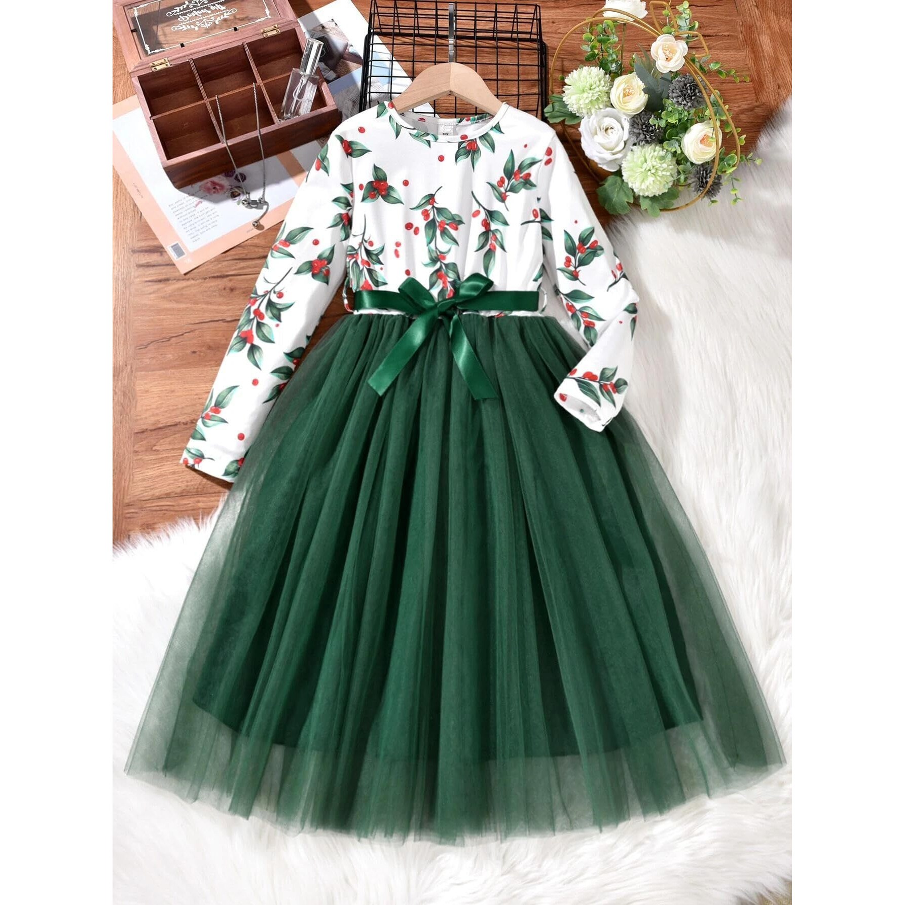 Tagas Baby-Girl's Satin Fit And Flare Knee-Length Frock (Kd-96-Green-9 Years-10 Years)