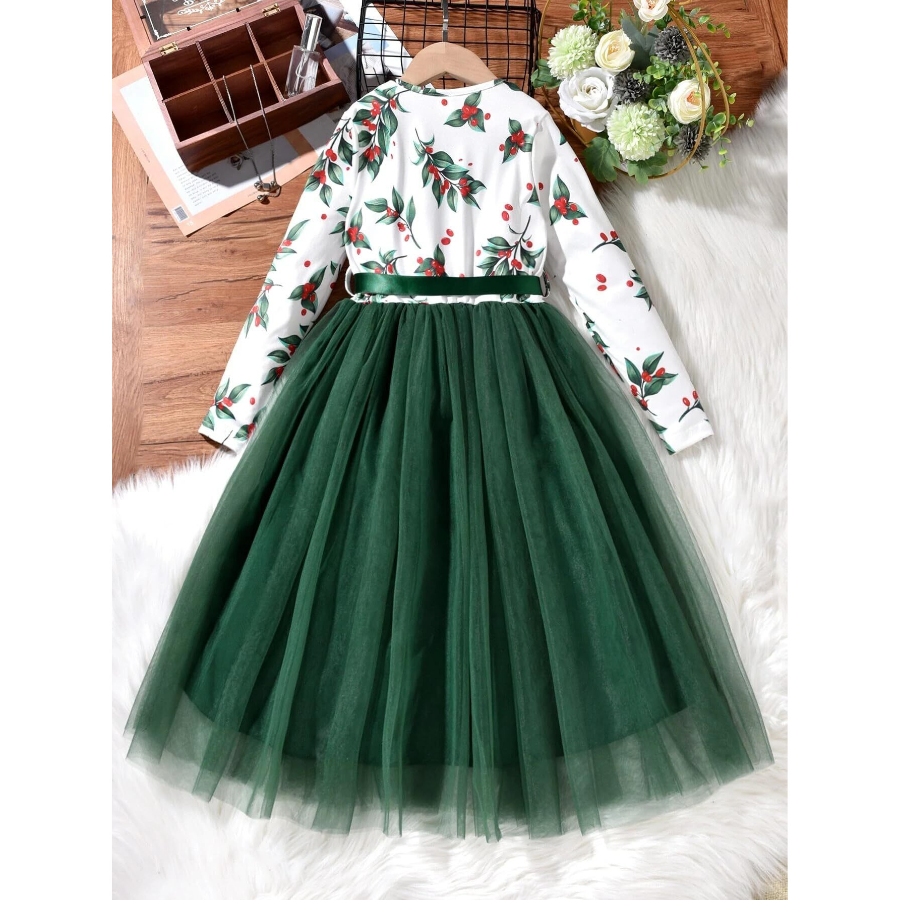 Tagas Baby-Girl's Satin Fit And Flare Knee-Length Frock (Kd-96-Green-9 Years-10 Years)