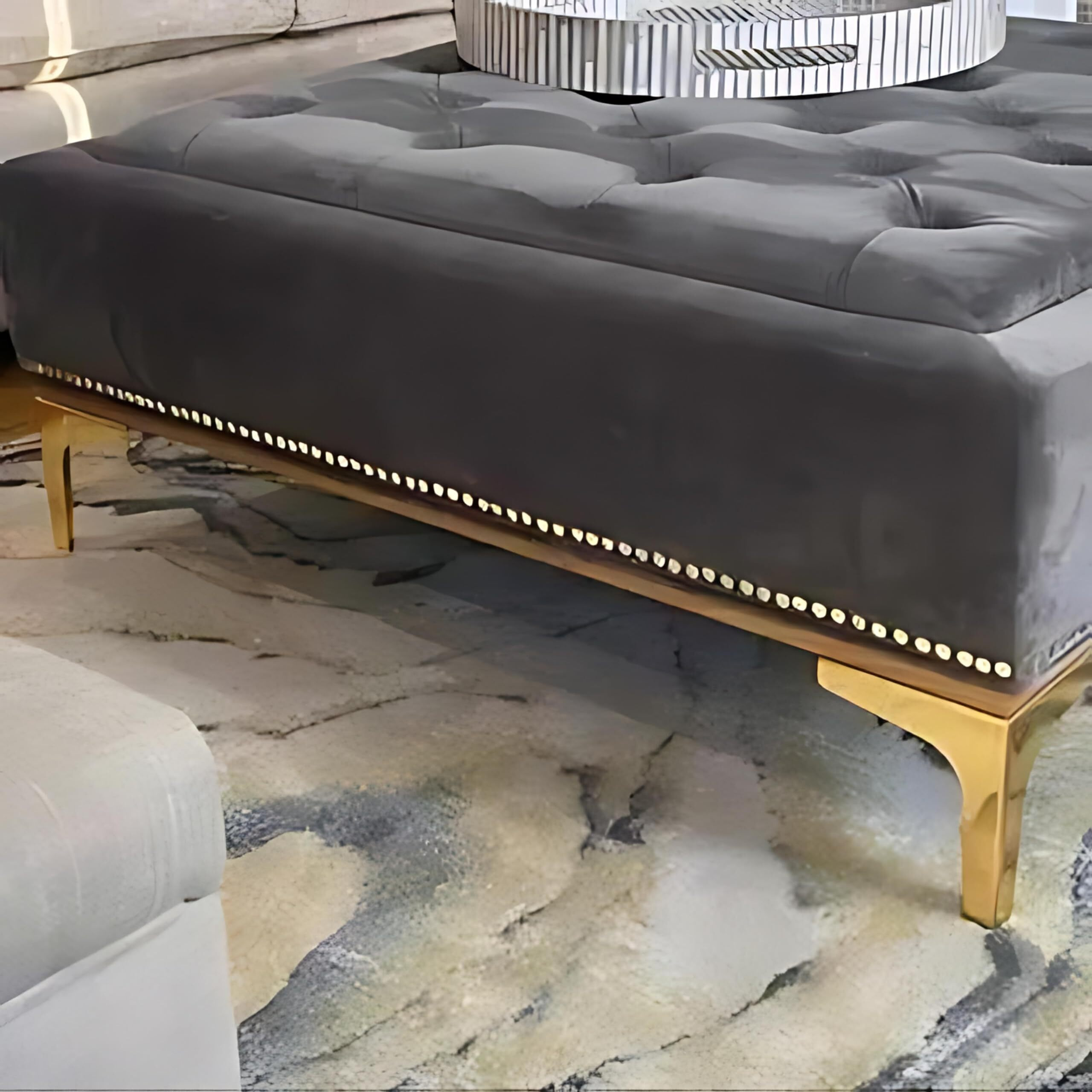 Wckart Decor Sofa Hardware Leg 4 Inch / 10 Cms Sofa Furniture Golden Glossy Finish Stainless Steel Heavy Model Y Design Sofa Leg Set Of 4