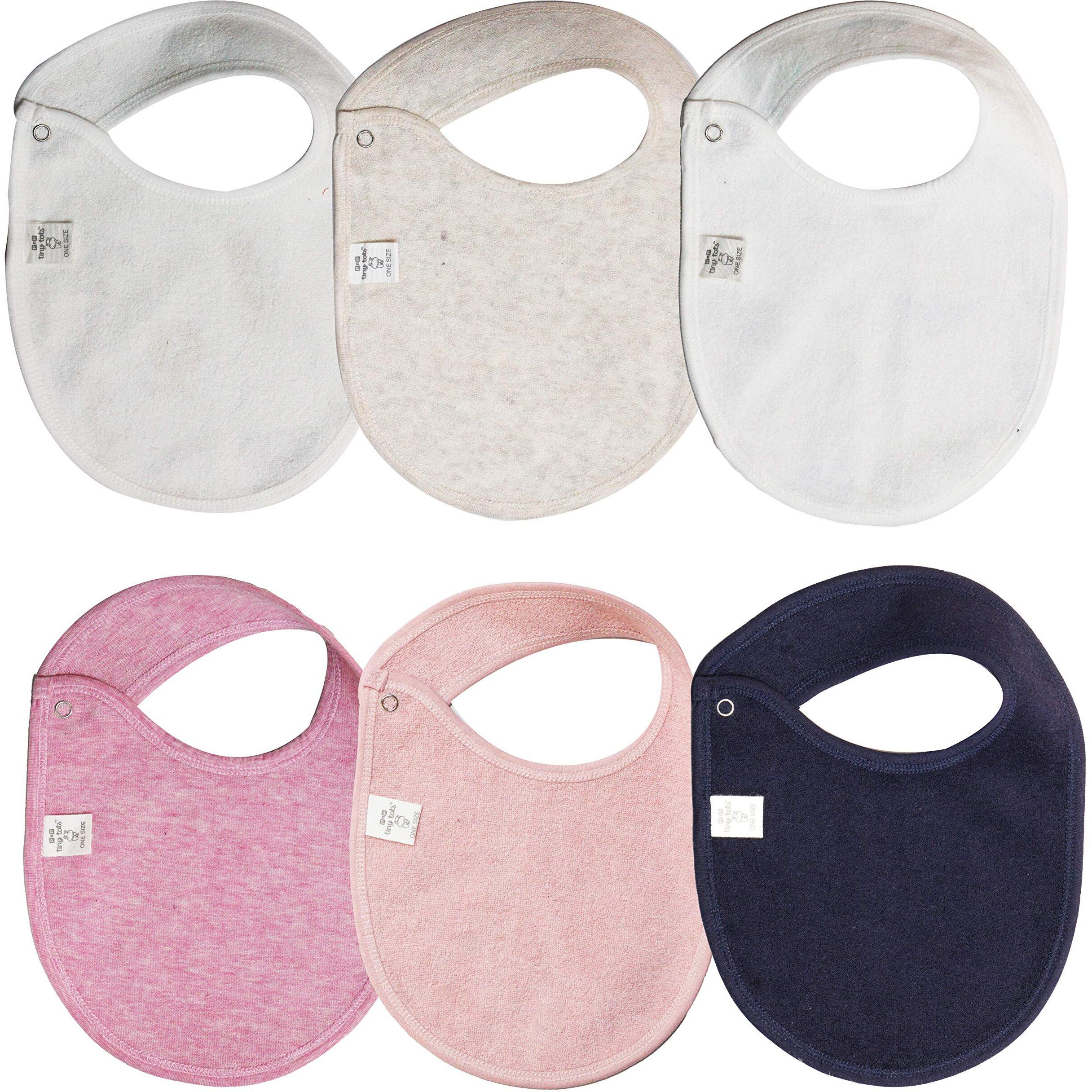 Real Basics Bib Set Of 6 For Kids, 100% Cotton, For New Borns, Girls And Infants.(Soft And Absorbent/Multicolour)