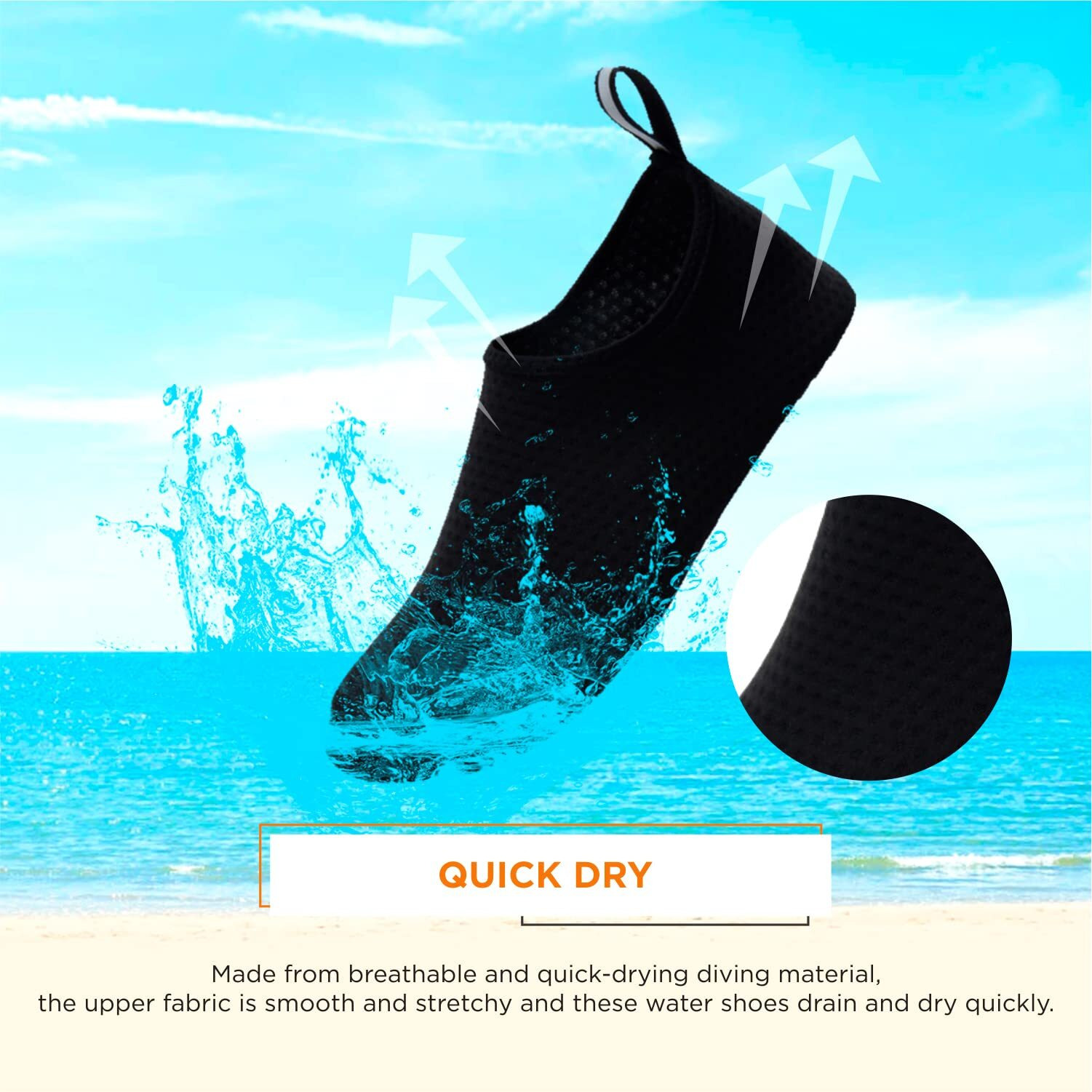 Lify Barefoot Water Aqua Shoes For Men, Women - Non-Slip Quick-Dry Skin Shoes, Sand Socks For Swimming, Beach, Yoga, Diving