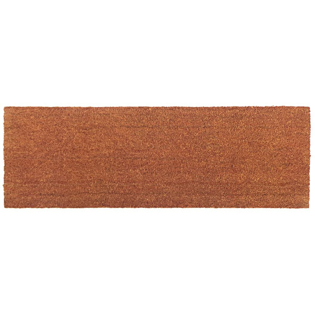 Onlymat Natural Coir Solid Brown Rectangular Door Mat, Waterproof, Low Profile All-Purpose Entryway Rug Quickdry With Anti-Slip Rubber Backing For Indoor And Outdoor Use (120Cm X 40Cm)