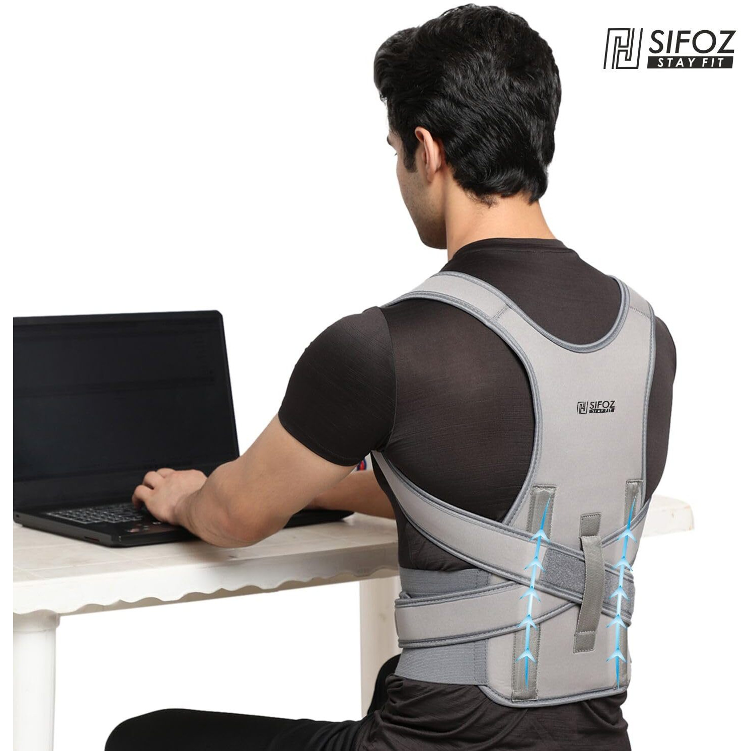 Sifoz Free Size Neoprene Posture Corrector For Men And Women Back Support Belt Back Pain Back Straight And Shoulder Support Belt