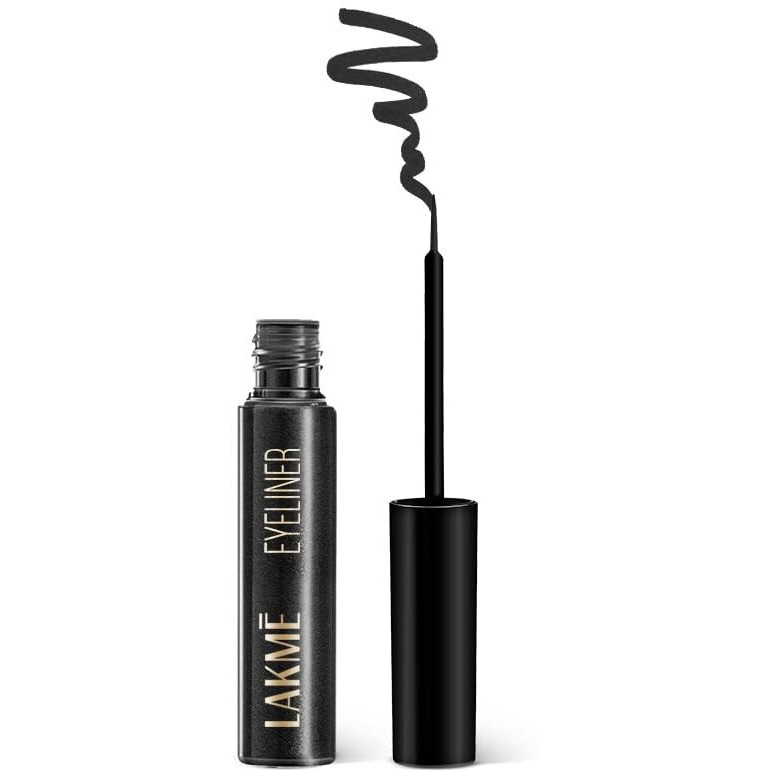 Lakm Absolute Shine Liquid Eye Liner, Black, Long Lasting Shimmery Liner For A Glossy Finish - Smudge Proof Eye Makeup, Does Not Fade, 4.5 Ml