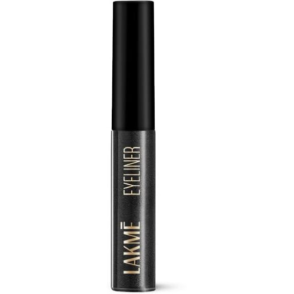 Lakm Absolute Shine Liquid Eye Liner, Black, Long Lasting Shimmery Liner For A Glossy Finish - Smudge Proof Eye Makeup, Does Not Fade, 4.5 Ml