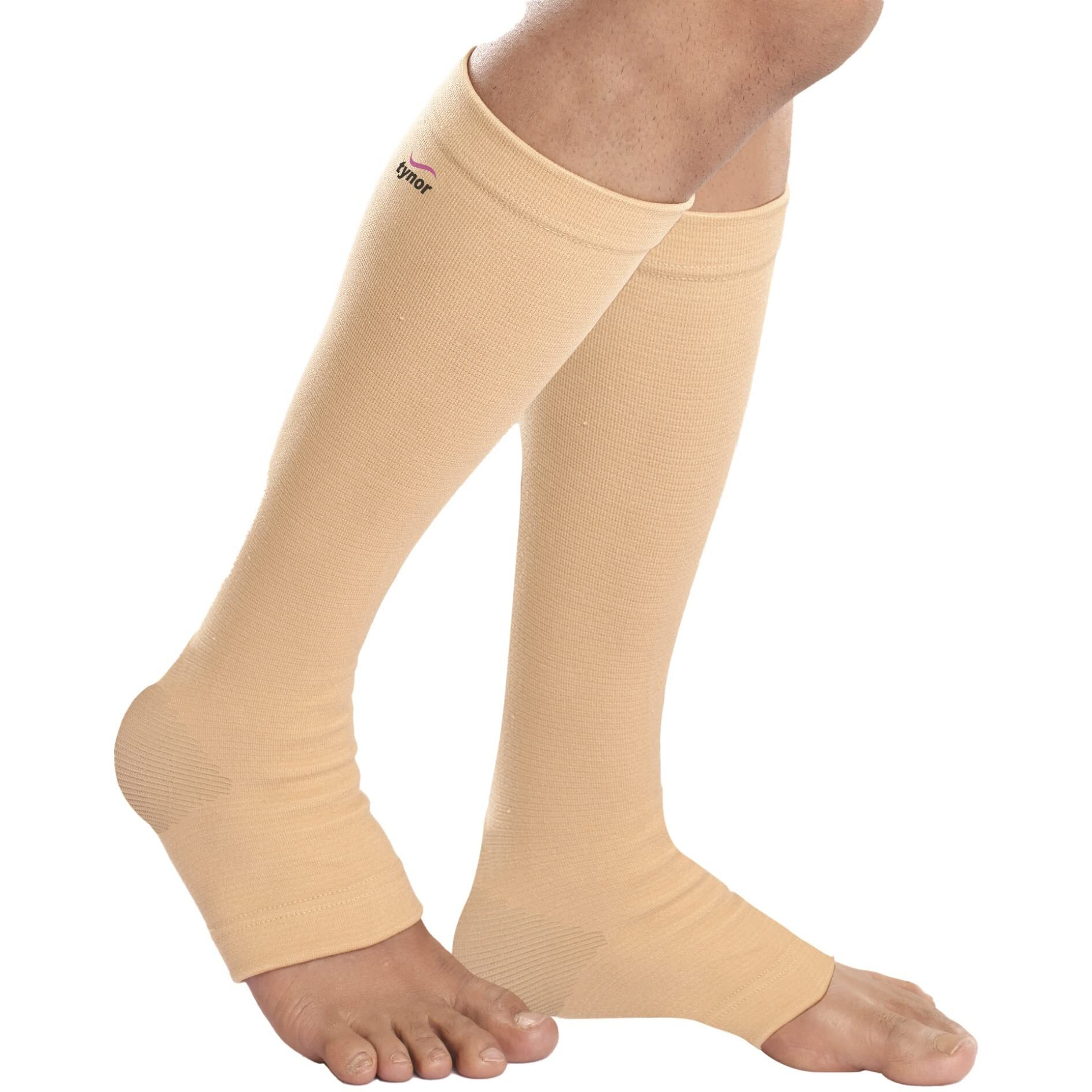 Tynor Compression Stocking Below Knee Classic, Beige, Medium, Pack Of 2