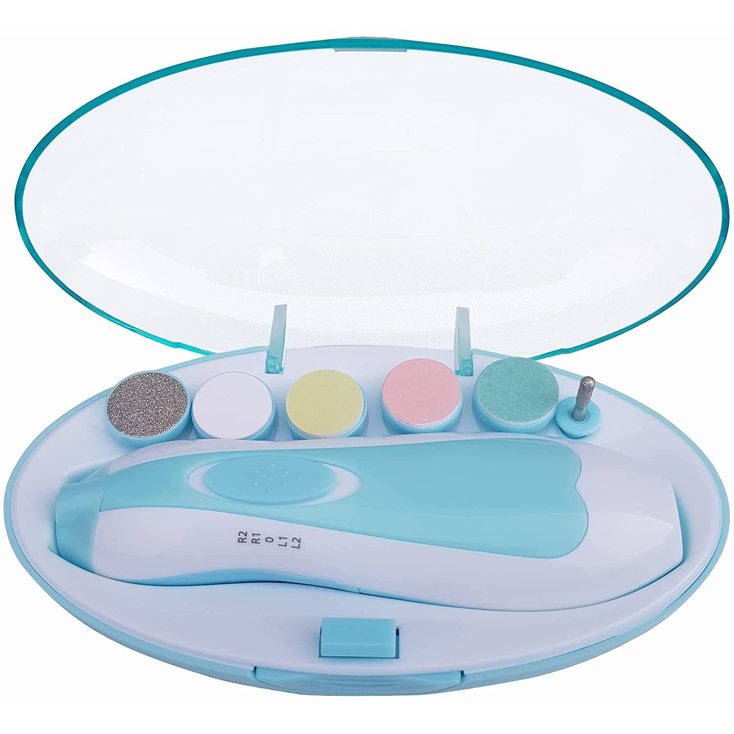 Nirva With Device Of Women Picture Baby Nail File Grinder Set Safe Nail Trimmer Kit For Kids Safe& Effective Baby Manicure Manicure Tools (Blue),Pack Of 1