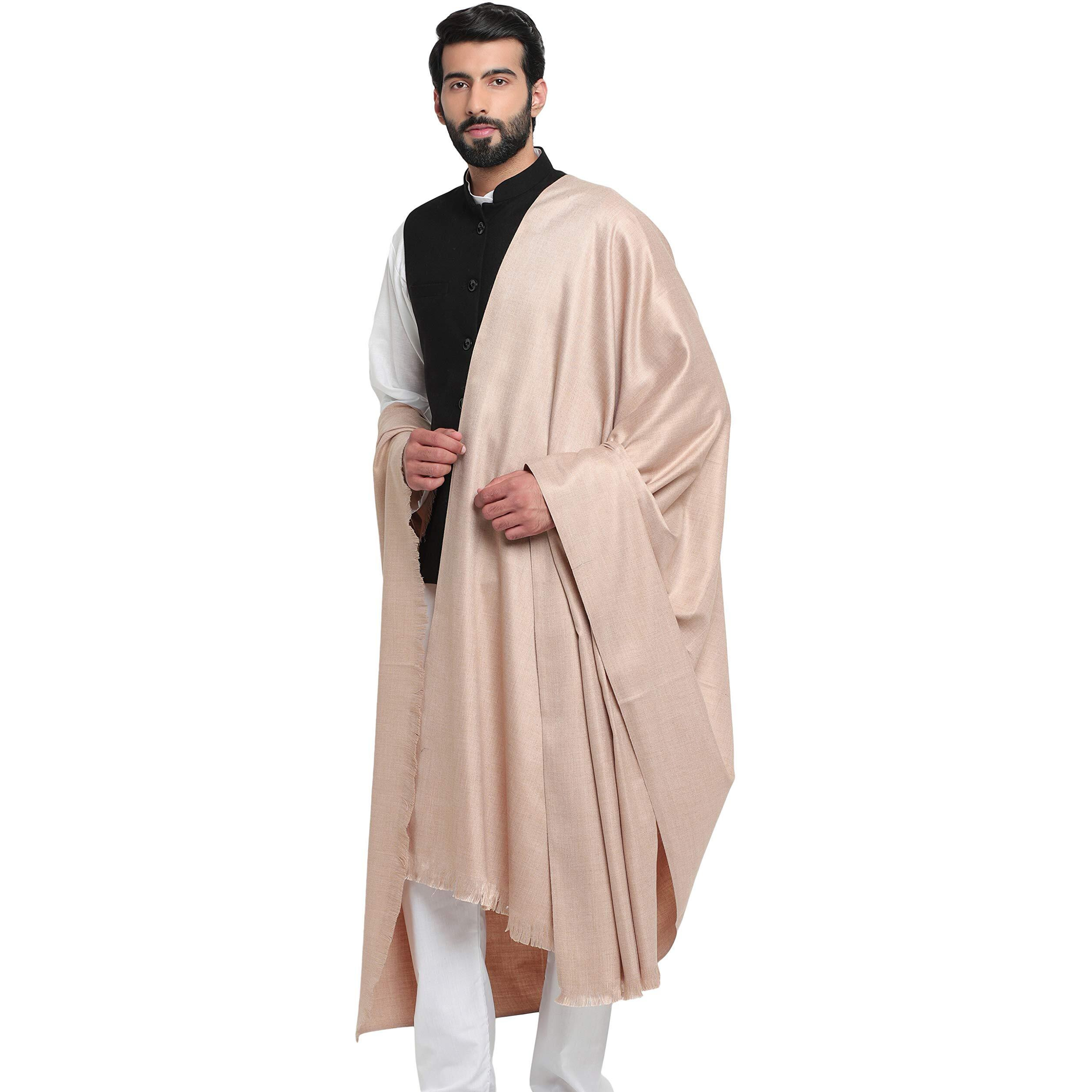 Weavers Villa Men's Plain Woollen Dhariwal Beige Lohi/Shawl, 125Cm X 250Cm