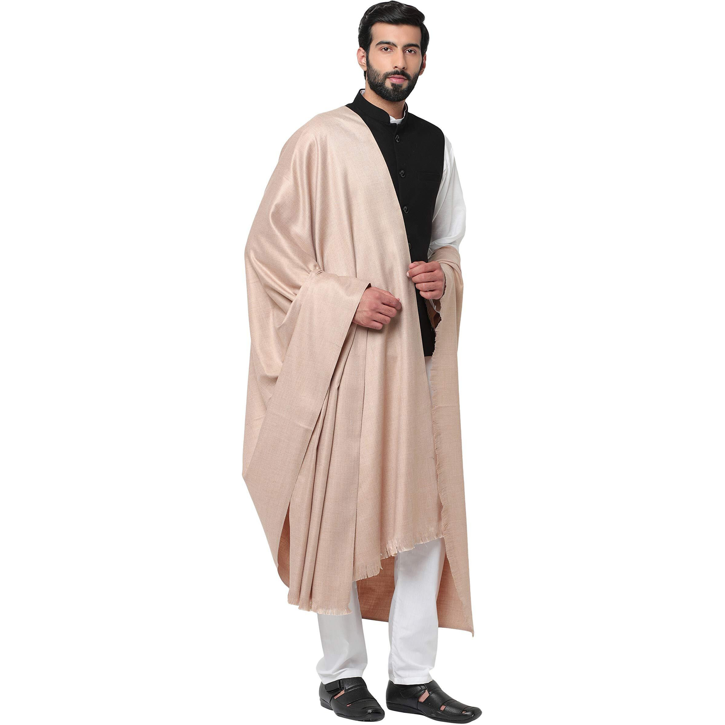 Weavers Villa Men's Plain Woollen Dhariwal Beige Lohi/Shawl, 125Cm X 250Cm