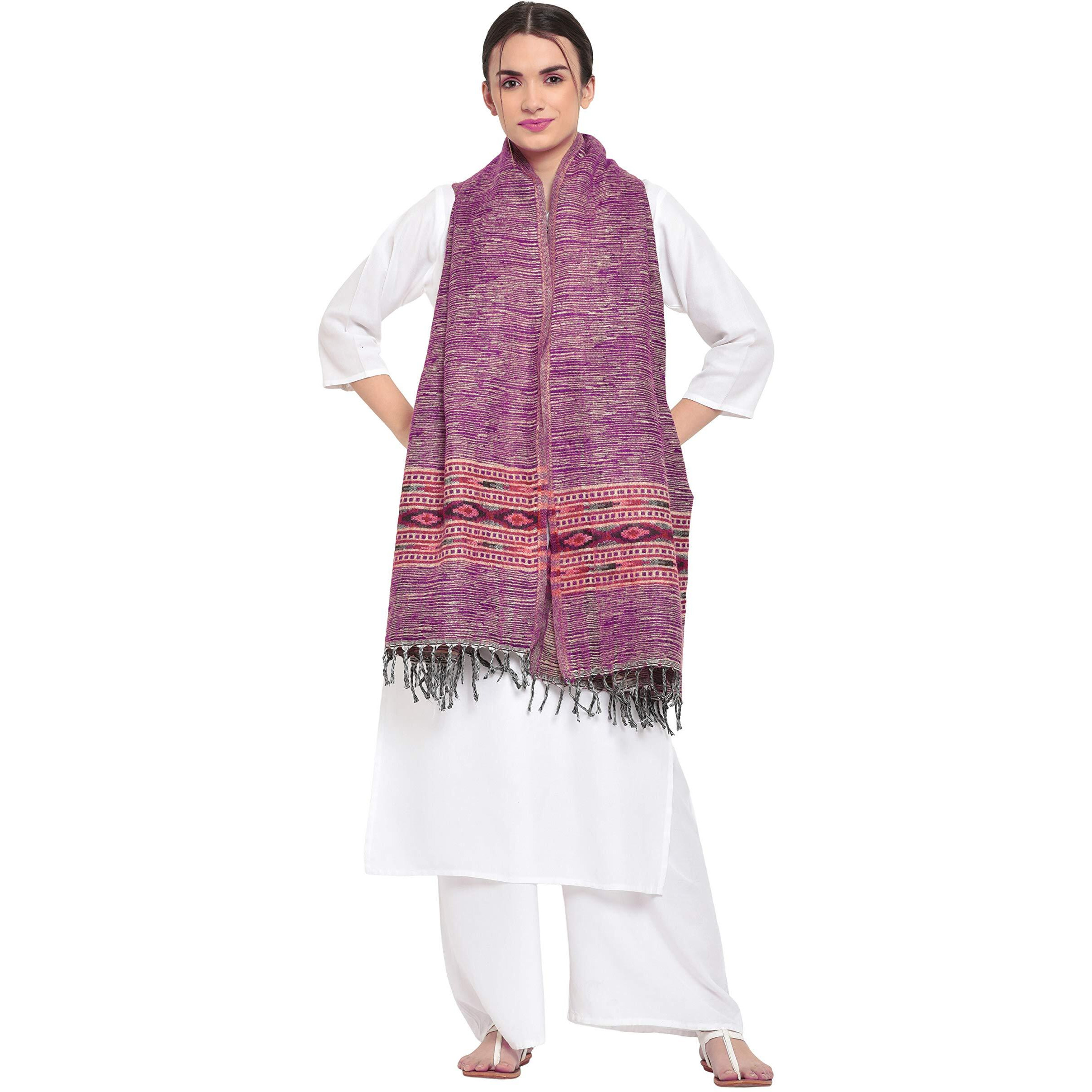 Weavers Villa Kullu Design Shawl (Purple), 100Cm X 200Cm