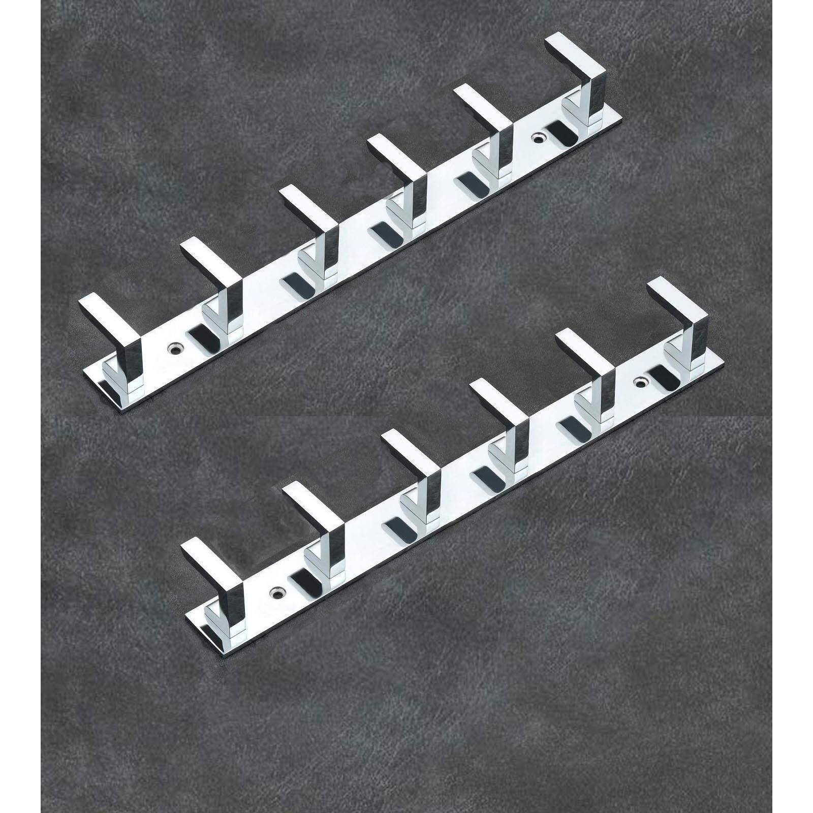 Istar 6 Pin Bathroom Cloth Hooks Hanger Wall Bedroom Bathroom Robe Hooks Rail For Hanging Keys,Clothes,Towel Steel Hook