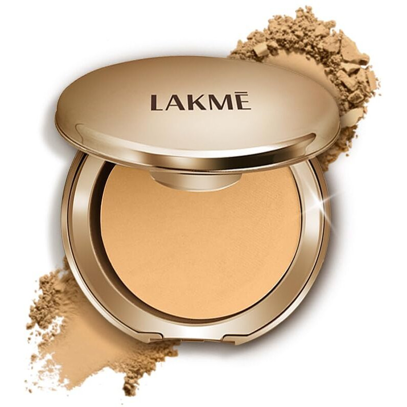 Lakm 9 To 5 Primer With Matte Powder Medium Coverage All Skin Foundation Compact, Silky Golden, 9G