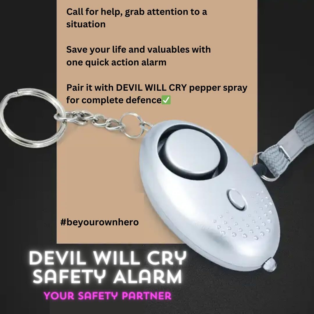Devil Will Cry Defence Emergency Alarm In Keychain For Women Safety | Security Personal Protection Devices For Women, Girls, Kids & Elderly | Sos Alarm