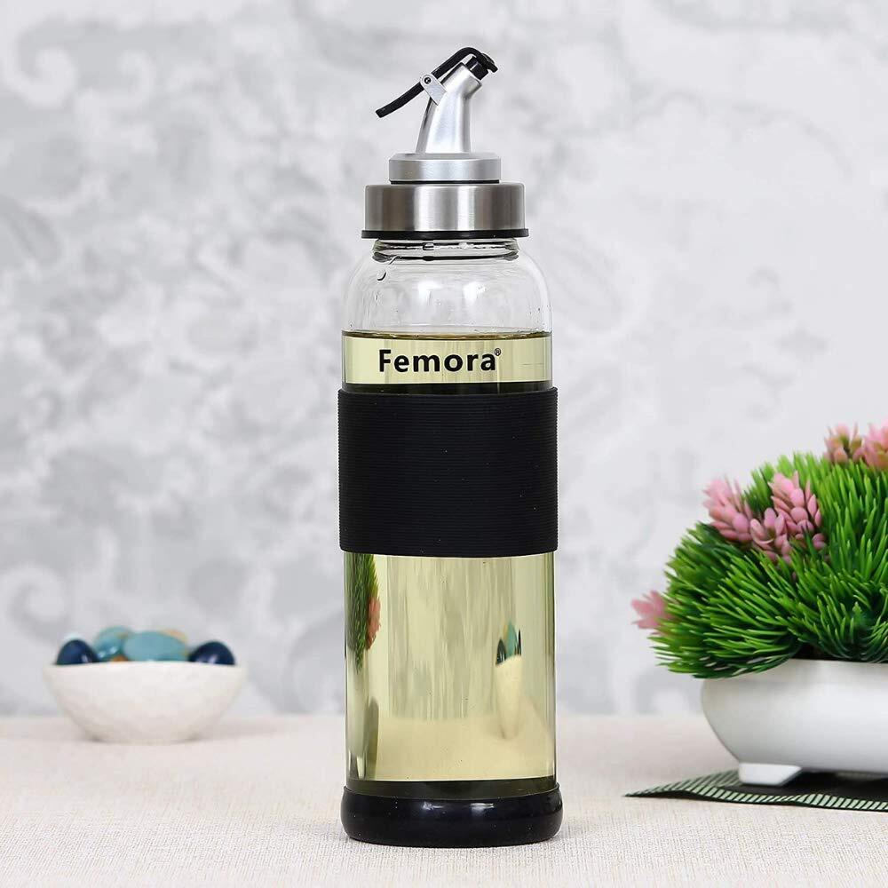 Femora Oil Dispenser | Glass Oil Bottle | 1 Year Warranty | Cooking Oil Dispenser 500Ml Pack Of 1 Oil Bottle