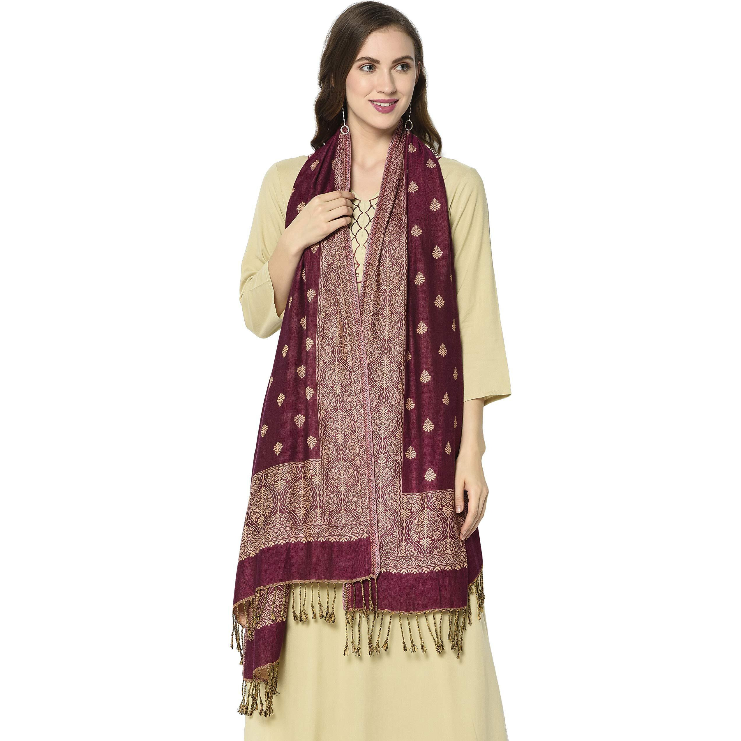 Weavers Villa Women's Rayon Soft Viscose Summer/Autumn Scarf, Stoles, Scarves (Rani), 70Cm X 200Cm